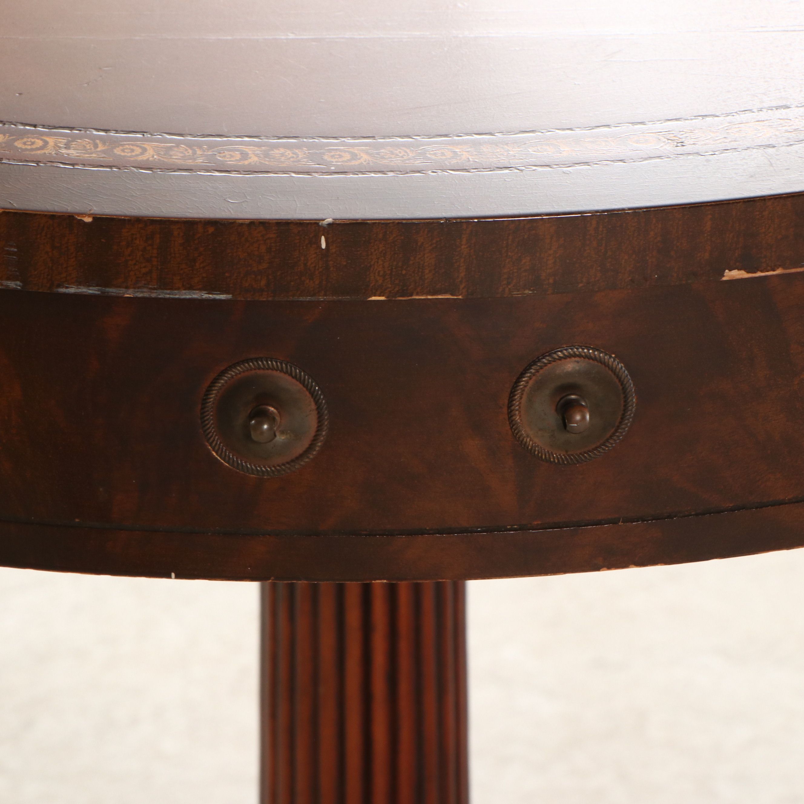 George III Style Mahogany Center Table with Inset Leather Top