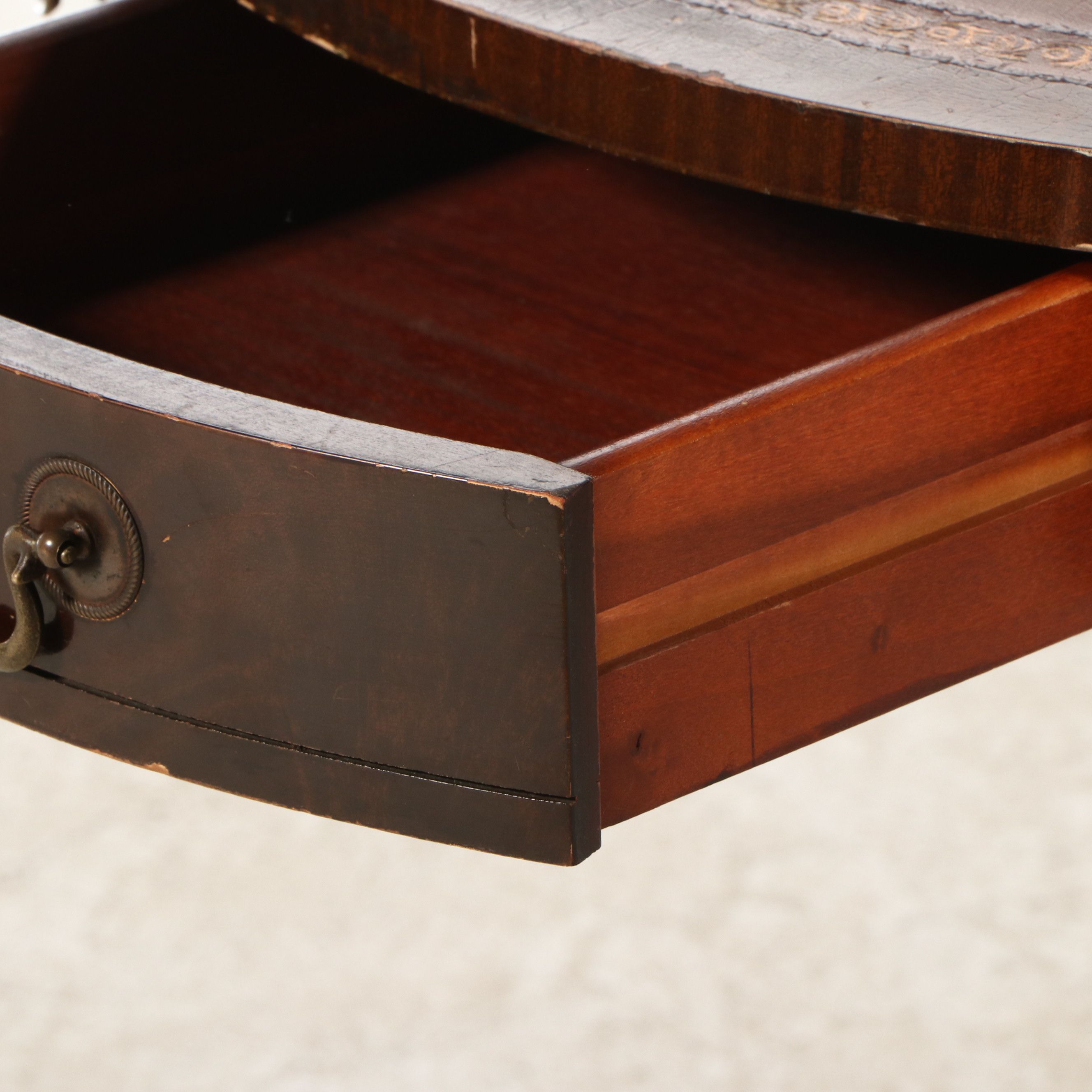 George III Style Mahogany Center Table with Inset Leather Top