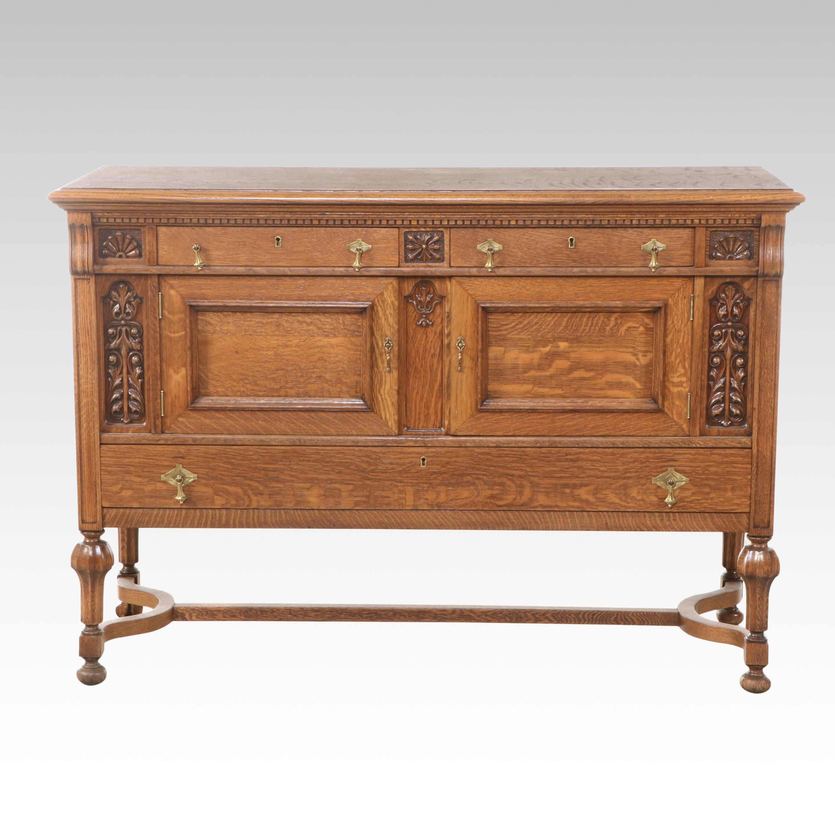 Jacobean Revival Style Oak Buffet