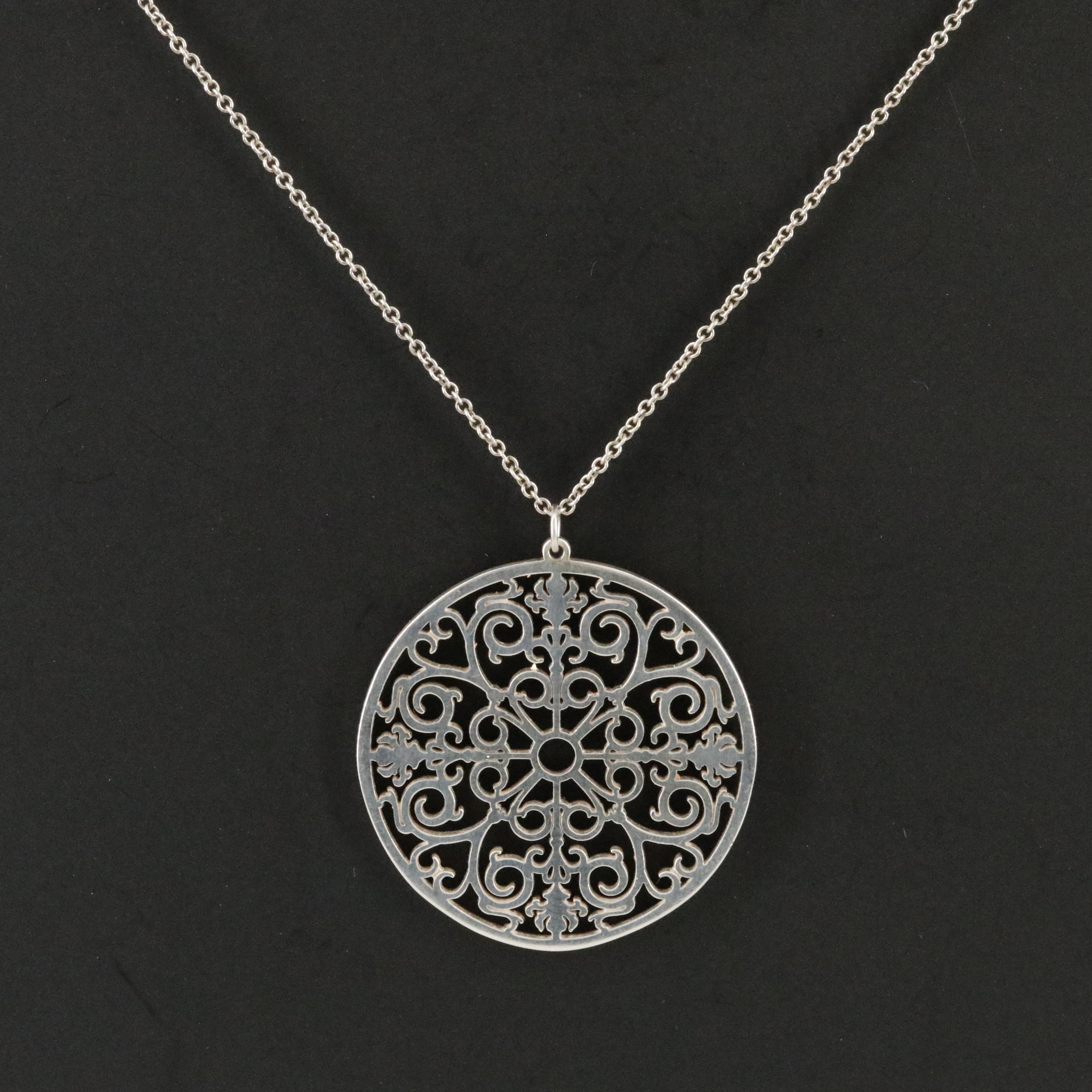 Tiffany & Co. Sterling Enchant Round Pendant Necklace