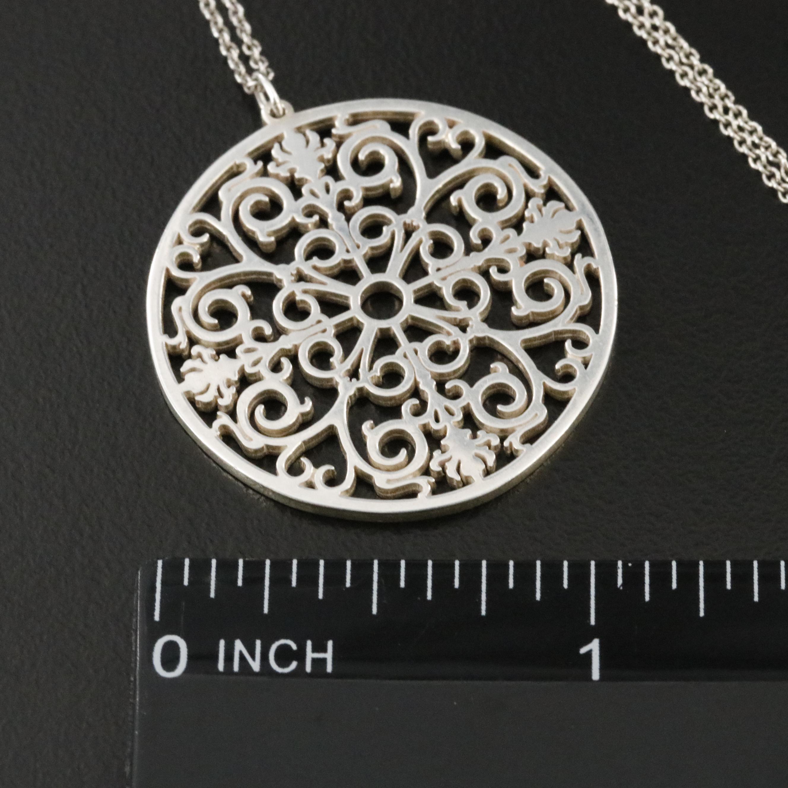 Tiffany & Co. Sterling Enchant Round Pendant Necklace