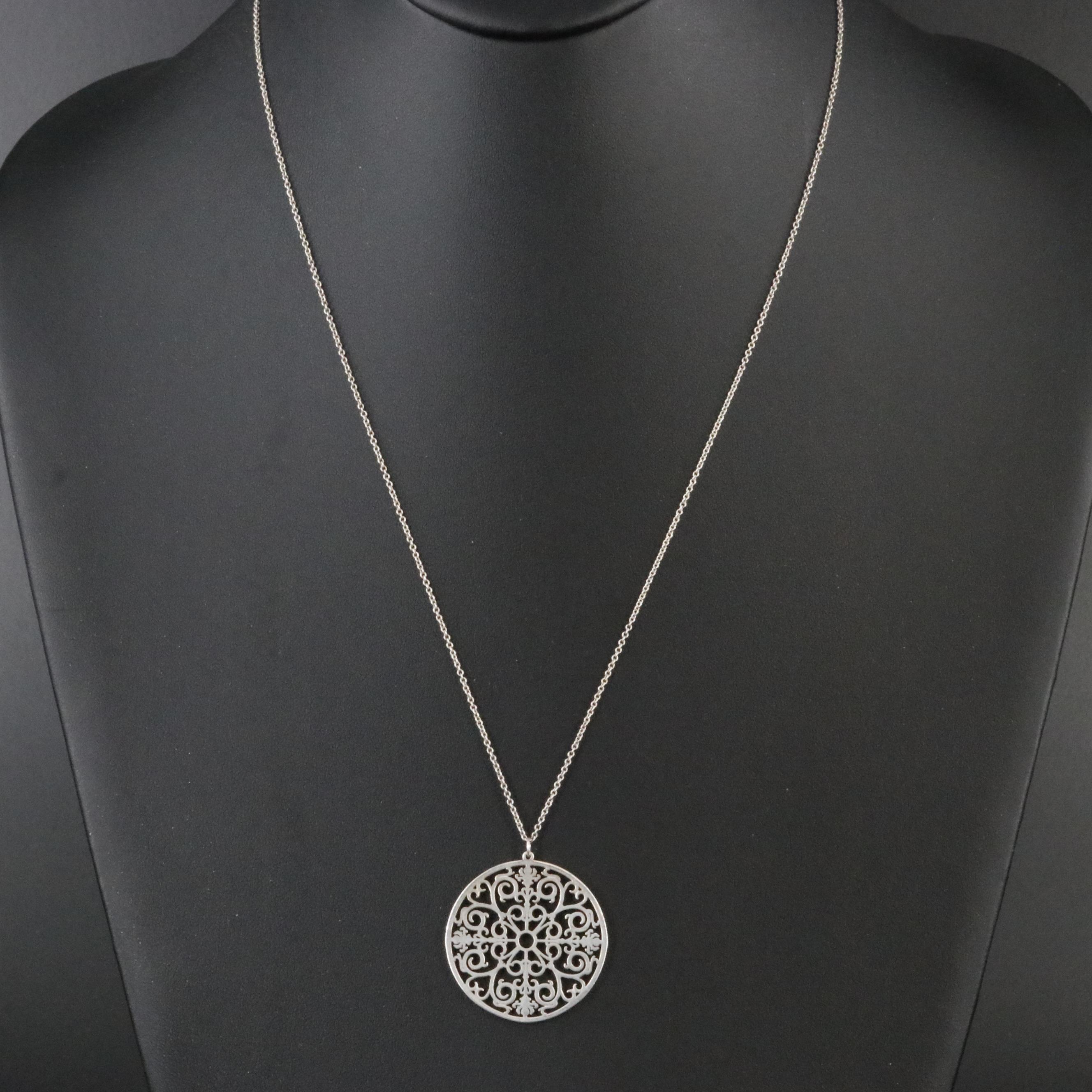 Tiffany & Co. Sterling Enchant Round Pendant Necklace