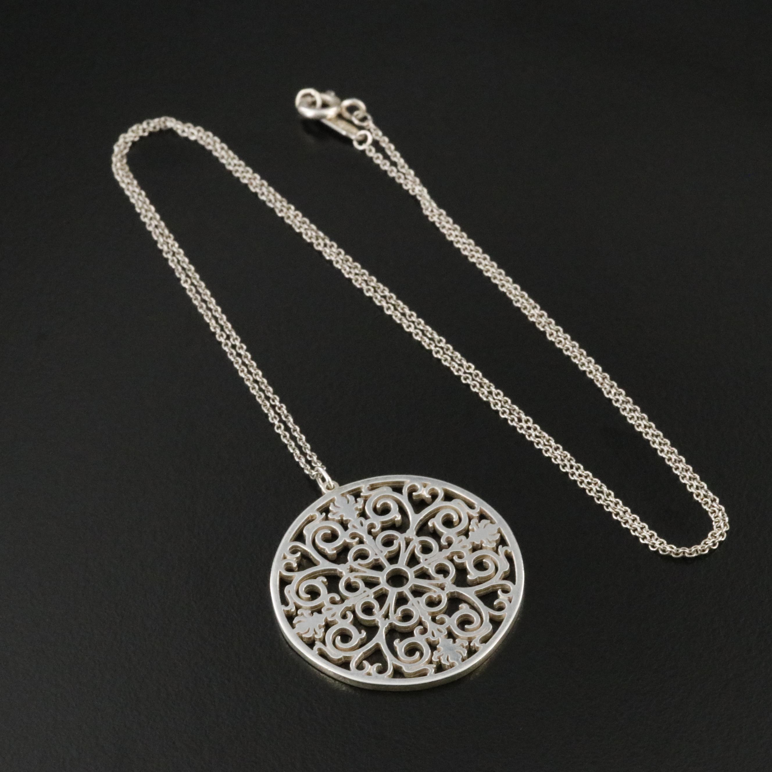 Tiffany & Co. Sterling Enchant Round Pendant Necklace