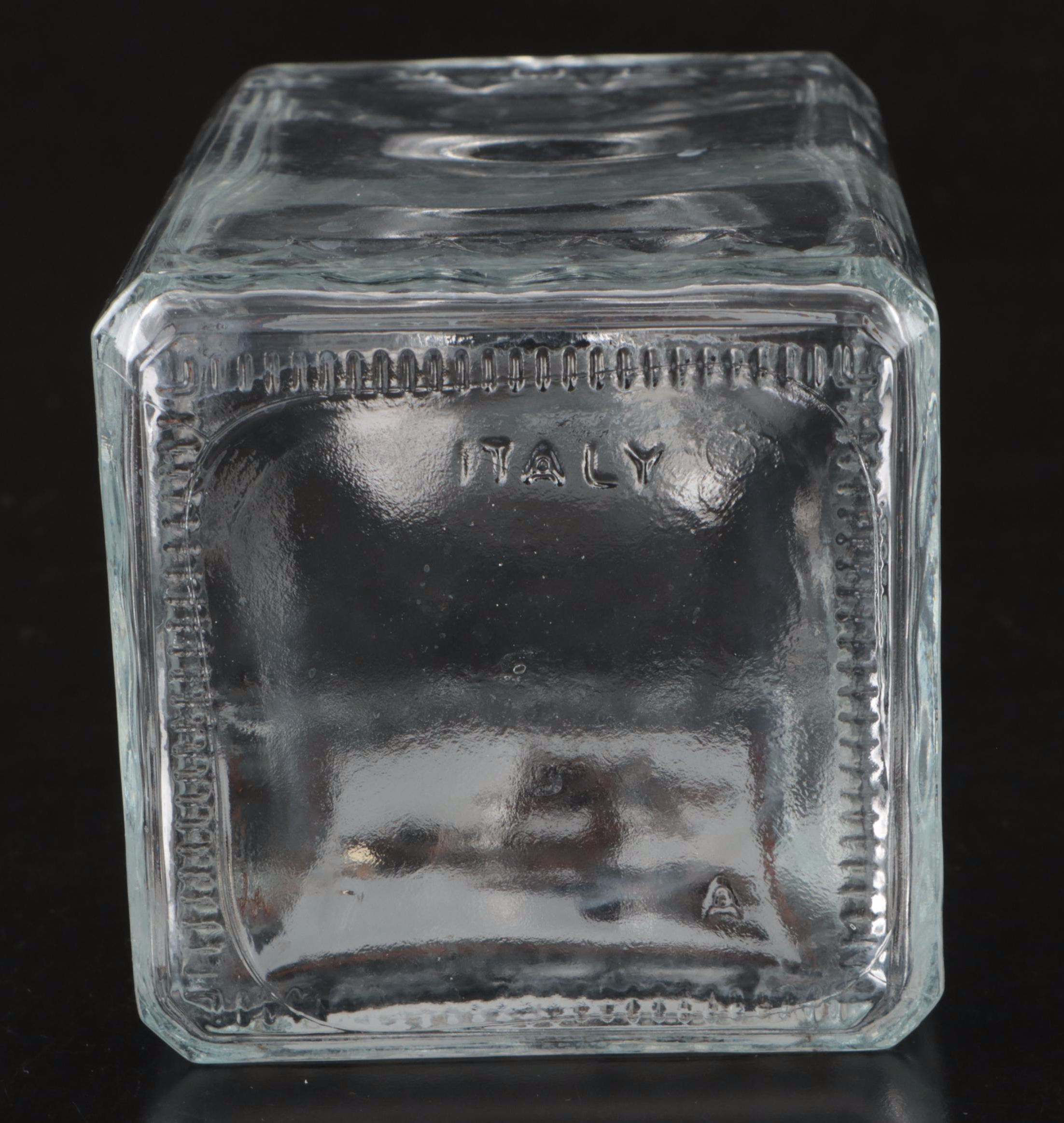 Decover Italy Mid Century Modern Style Frosted Glass Decanter and Tumblers