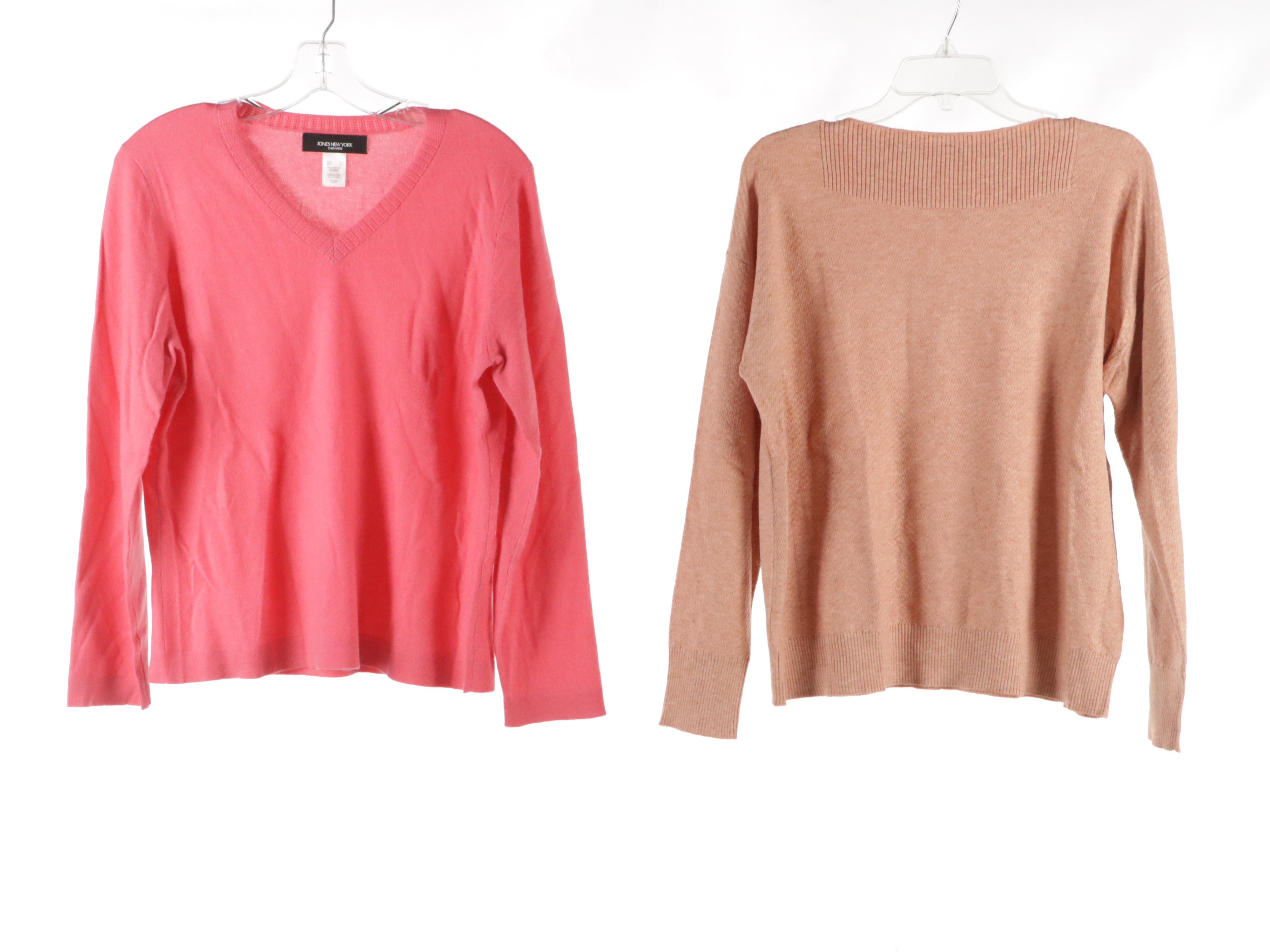 Privé Knit Cashmere Sweaters, Jones New York V-Neck Sweater, and More Sweaters
