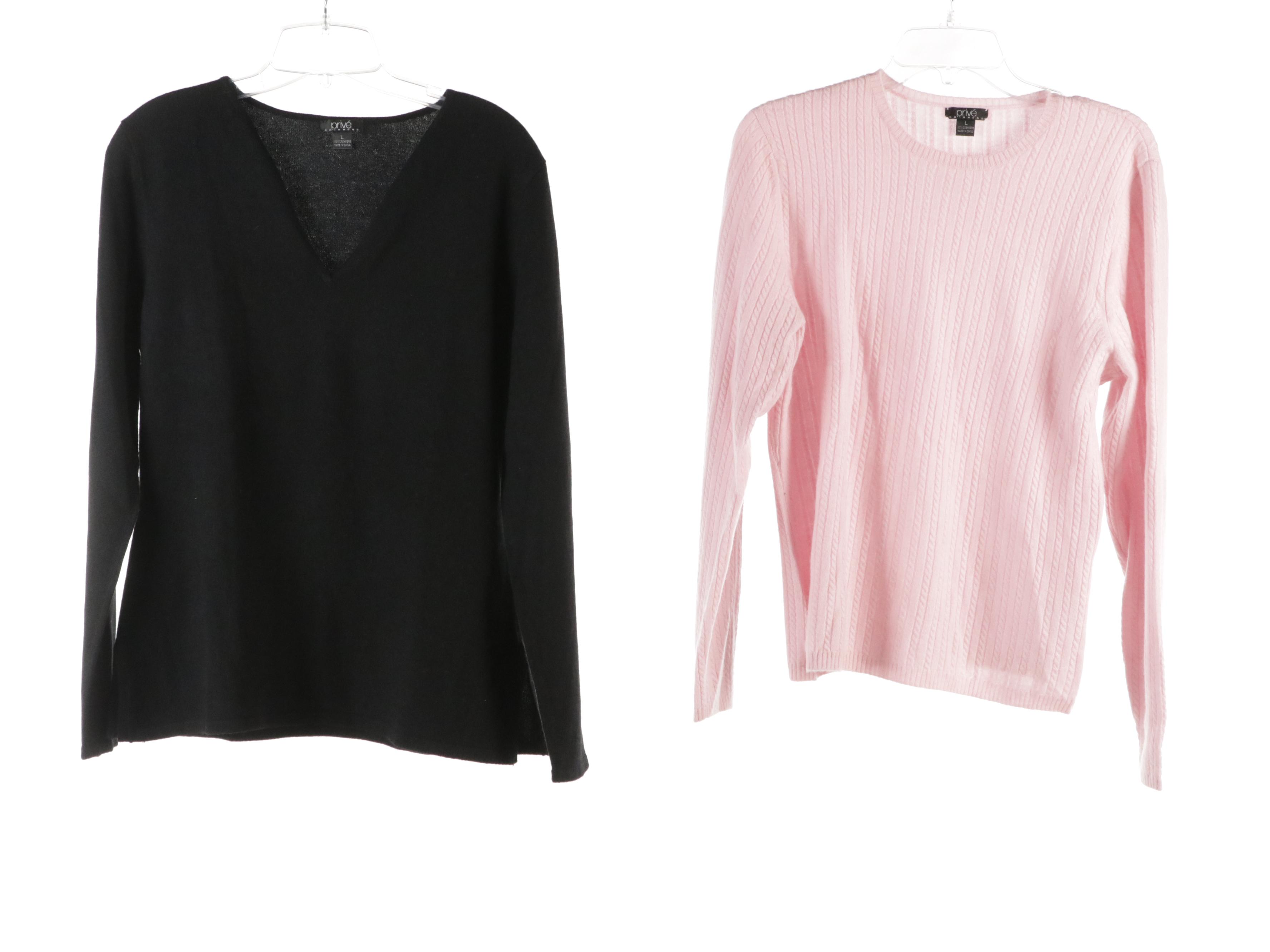 Privé Knit Cashmere Sweaters, Jones New York V-Neck Sweater, and More Sweaters