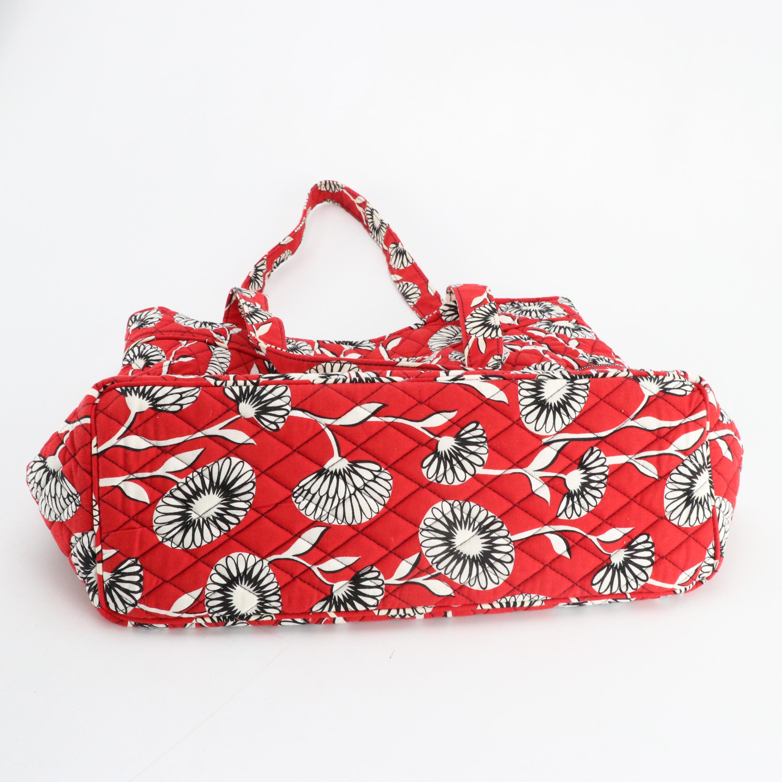 Vera Bradley "Deco Daisy" Side Pocket Shoulder Bag and "Purple Punch" Tote