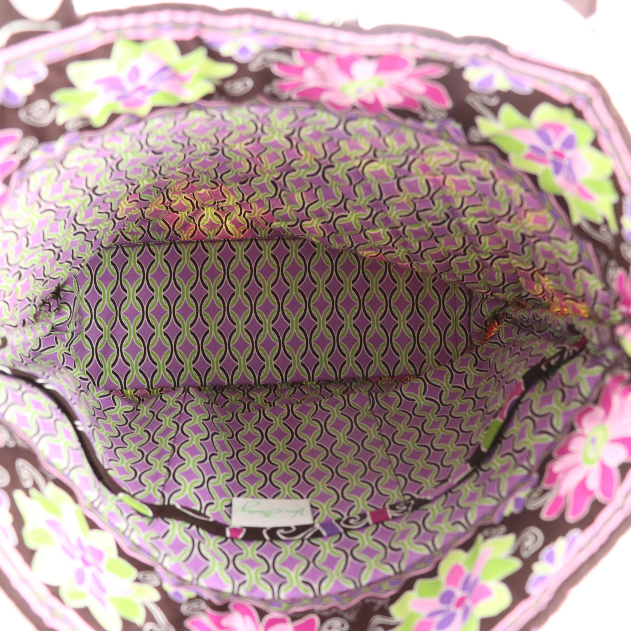 Vera Bradley "Deco Daisy" Side Pocket Shoulder Bag and "Purple Punch" Tote