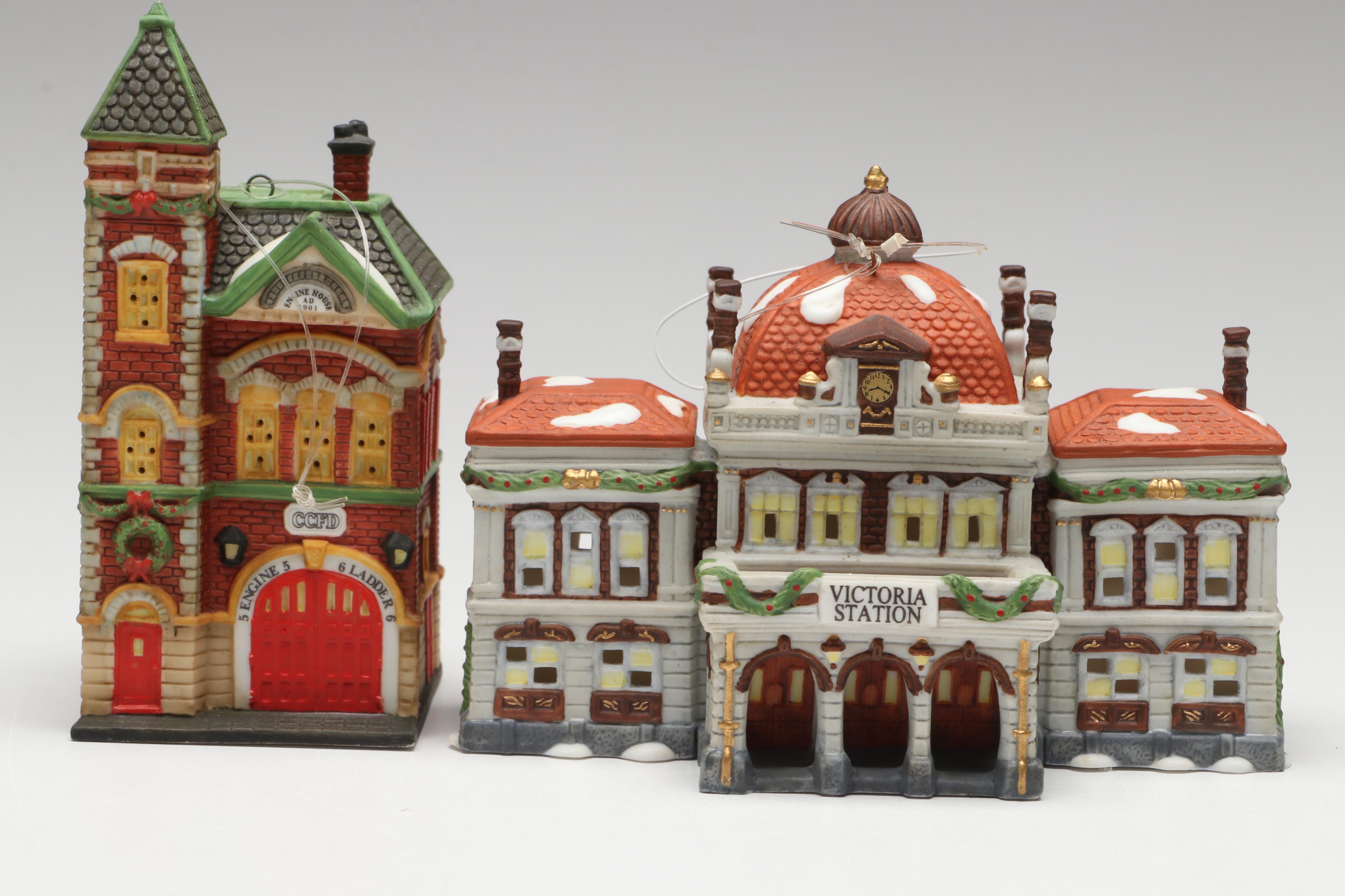 Department 56 Christmas Village Buildings and Figures with Ornaments