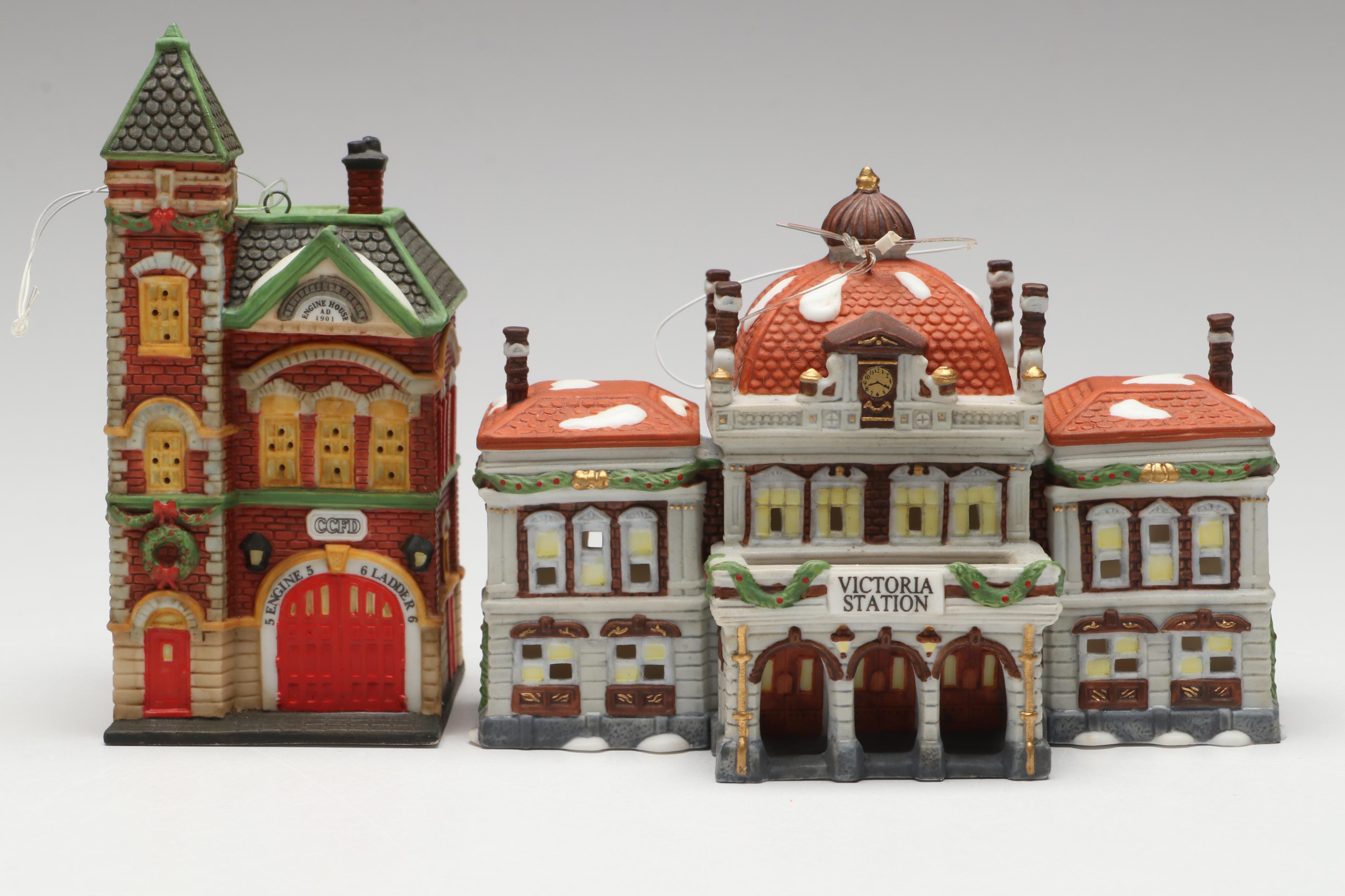 Department 56 Christmas Village Buildings and Figures with Ornaments