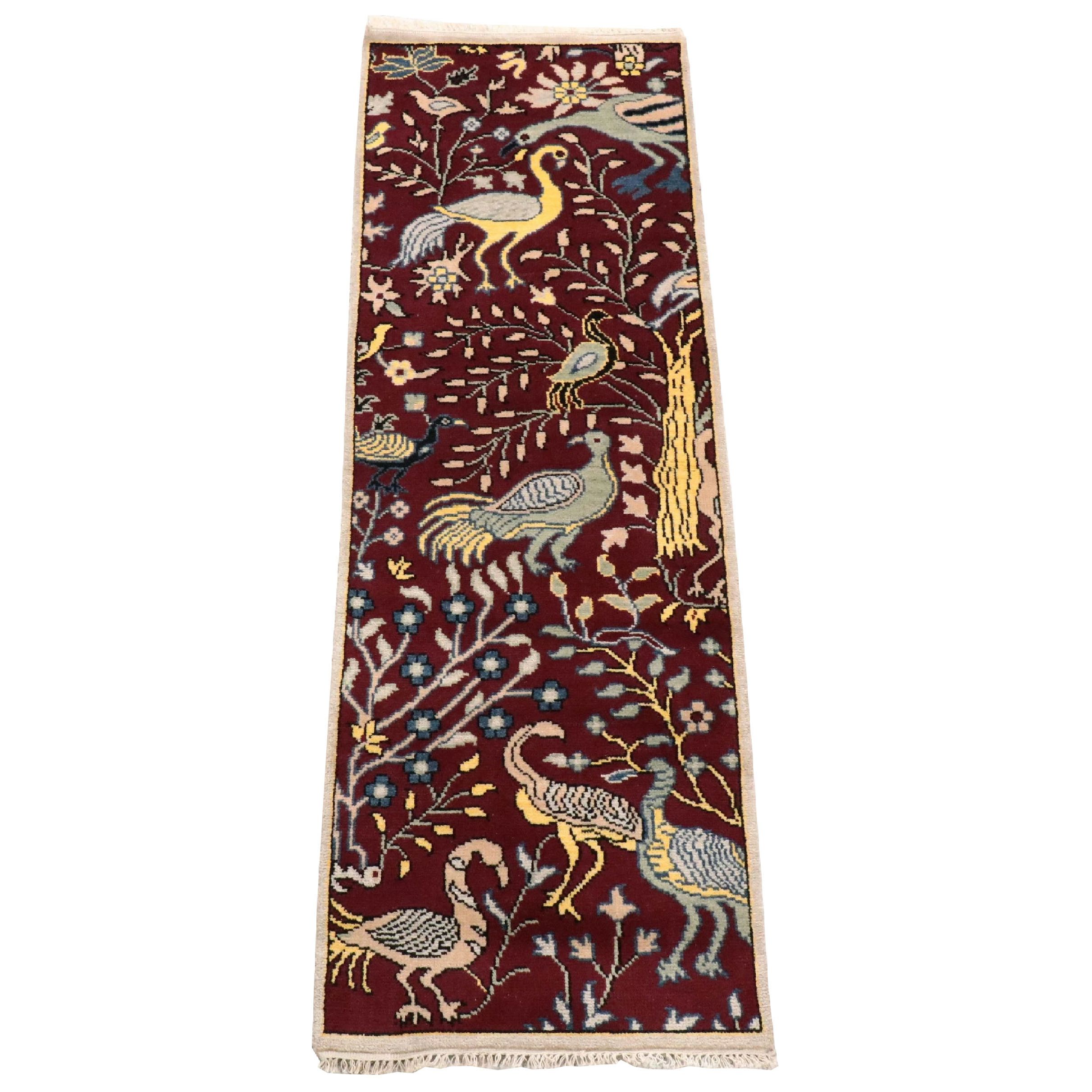 2'7 x 8'2 Hand-Knotted Indo-Persian Ziegler Carpet Runner