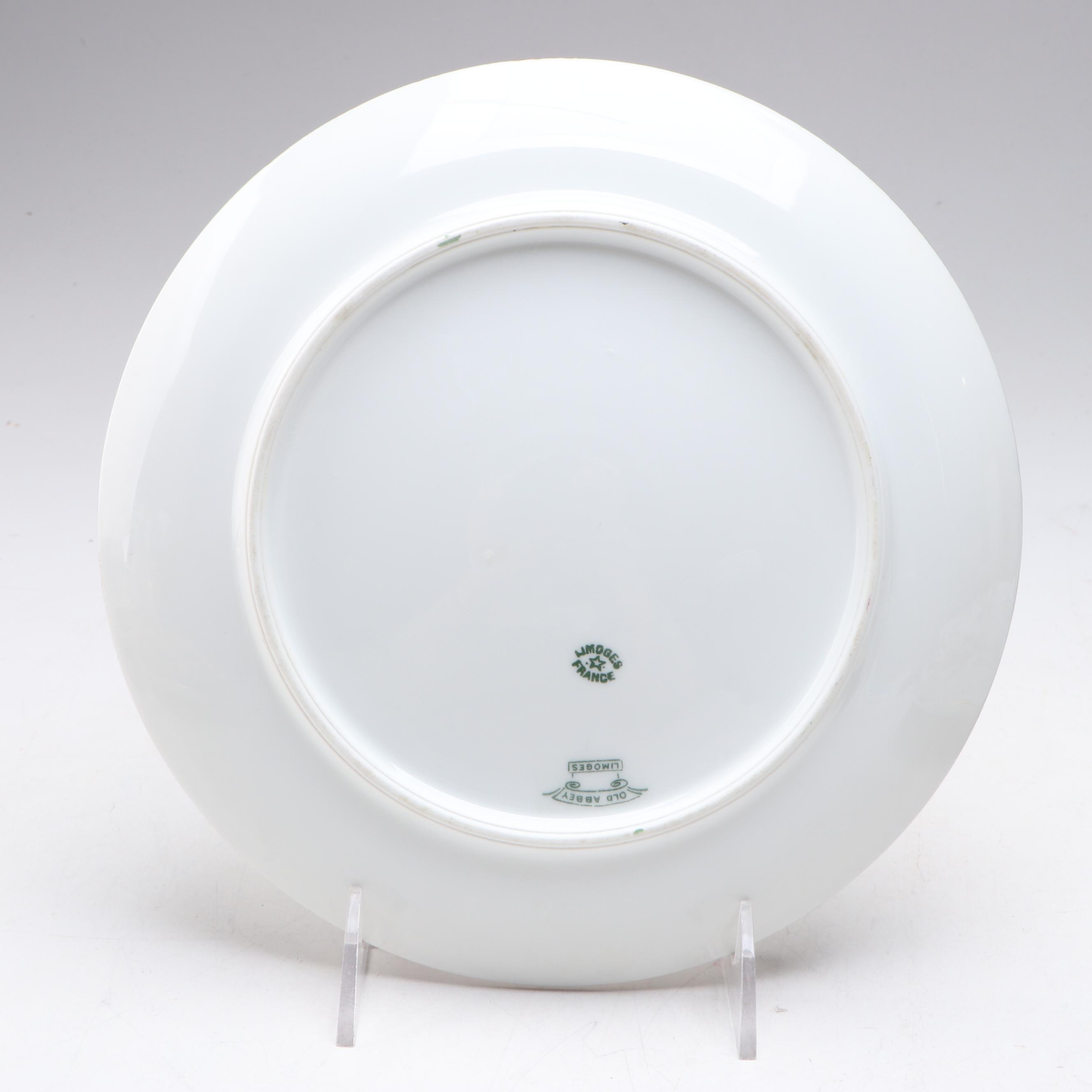 Three Crown, Old Abbey Limoges and More Floral Gilt Plates, 20th Century