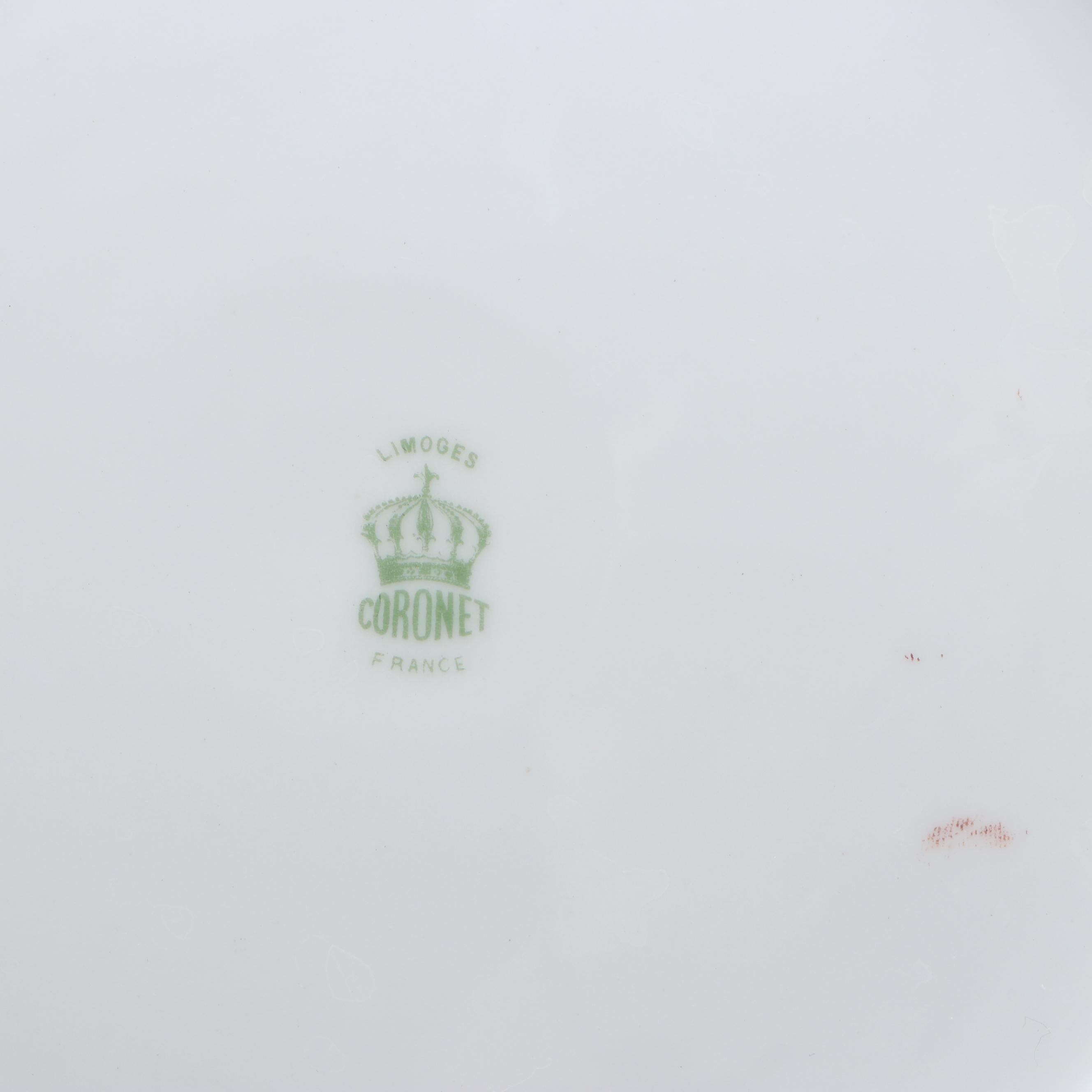 Three Crown, Old Abbey Limoges and More Floral Gilt Plates, 20th Century