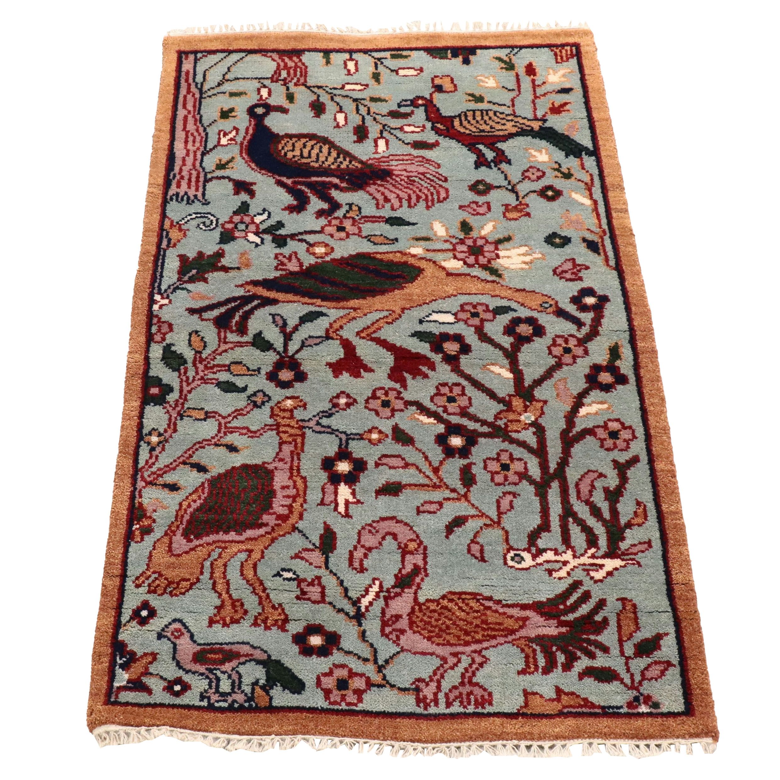 3'1 x 5'2 Hand-Knotted Indo-Persian Ziegler Area Rug