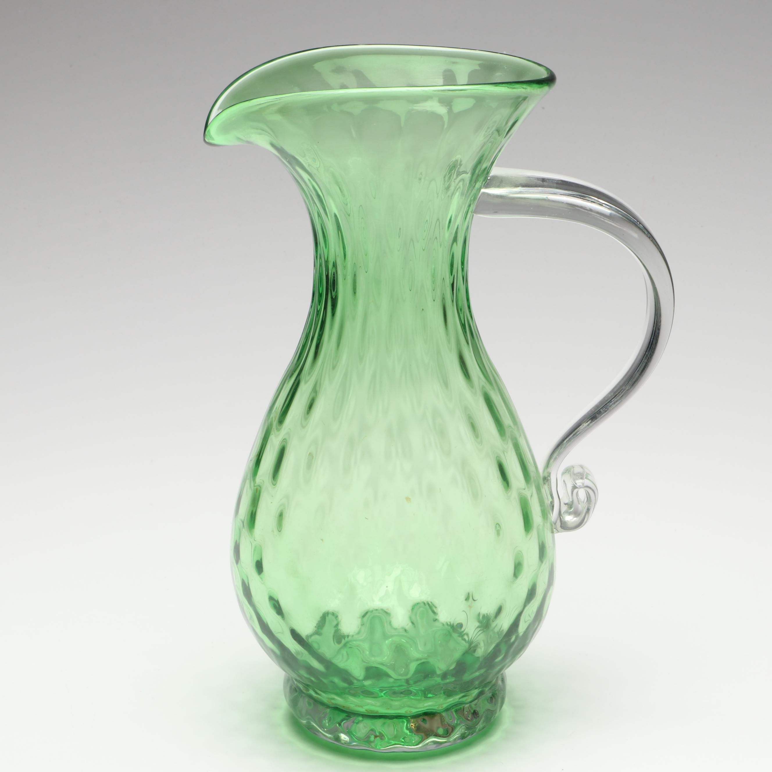 Anchor Hocking Gilt Milk Glass Serveware with Depression Glass Tray and Pitcher