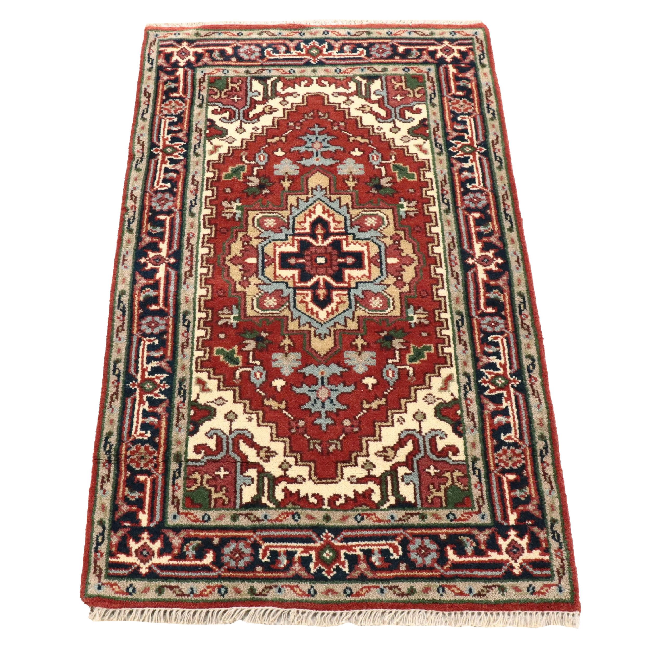 3' x 5'2 Hand-Knotted Indo-Persian Heriz Area Rug