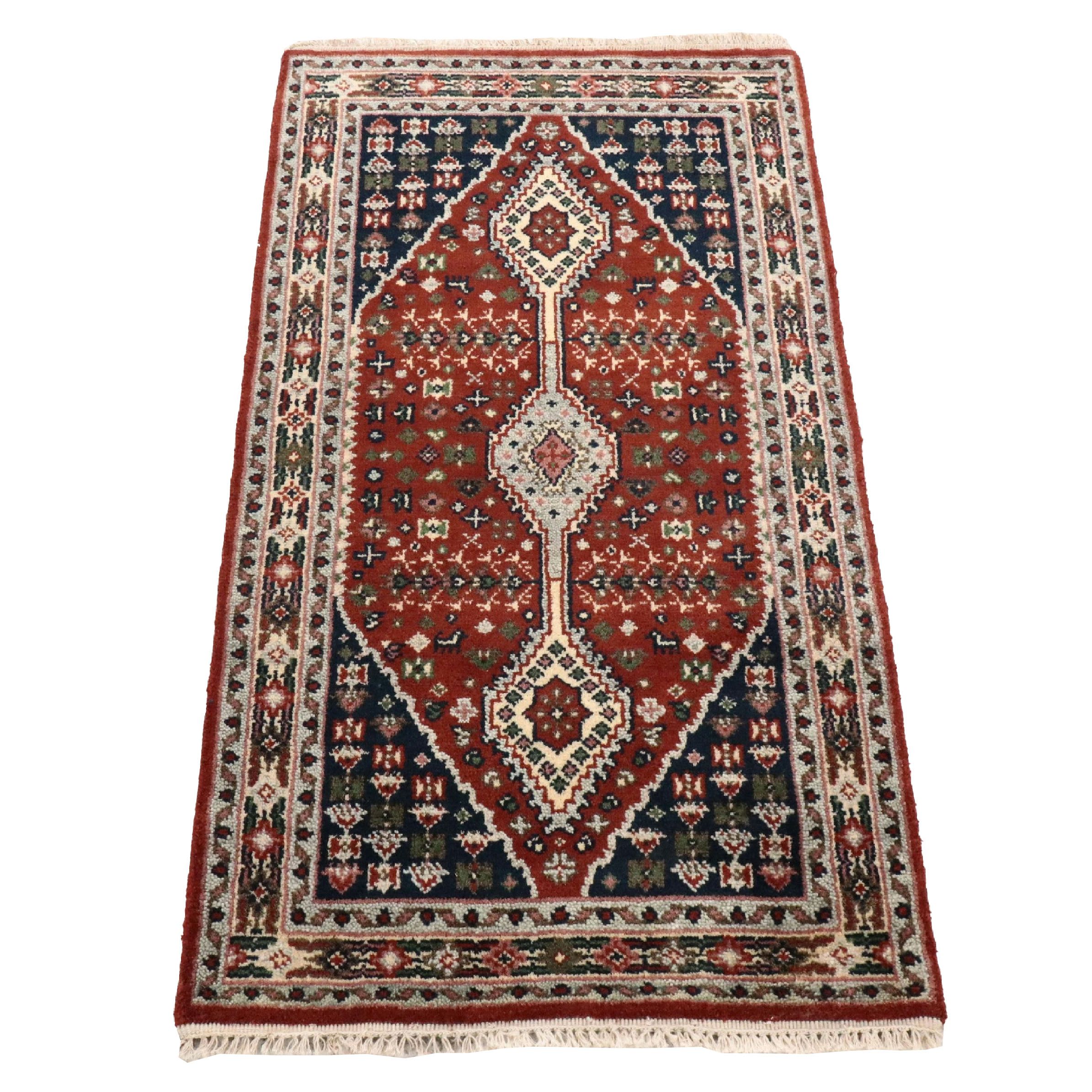 2'11 x 5'7 Hand-Knotted Indo-Persian Heriz Serapi Area Rug