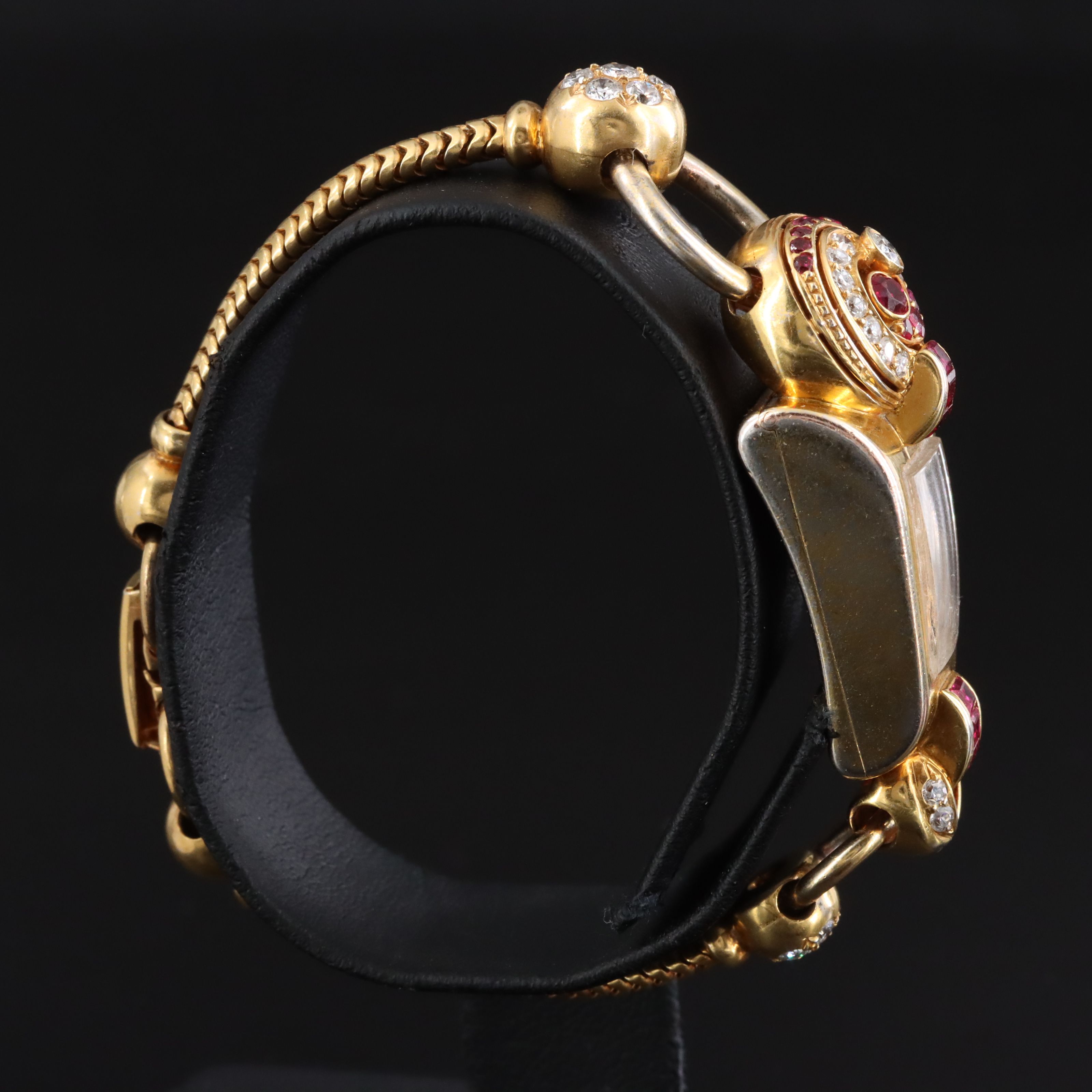 Vintage Art Deco 14K Ruby and Diamond Fuller Watch