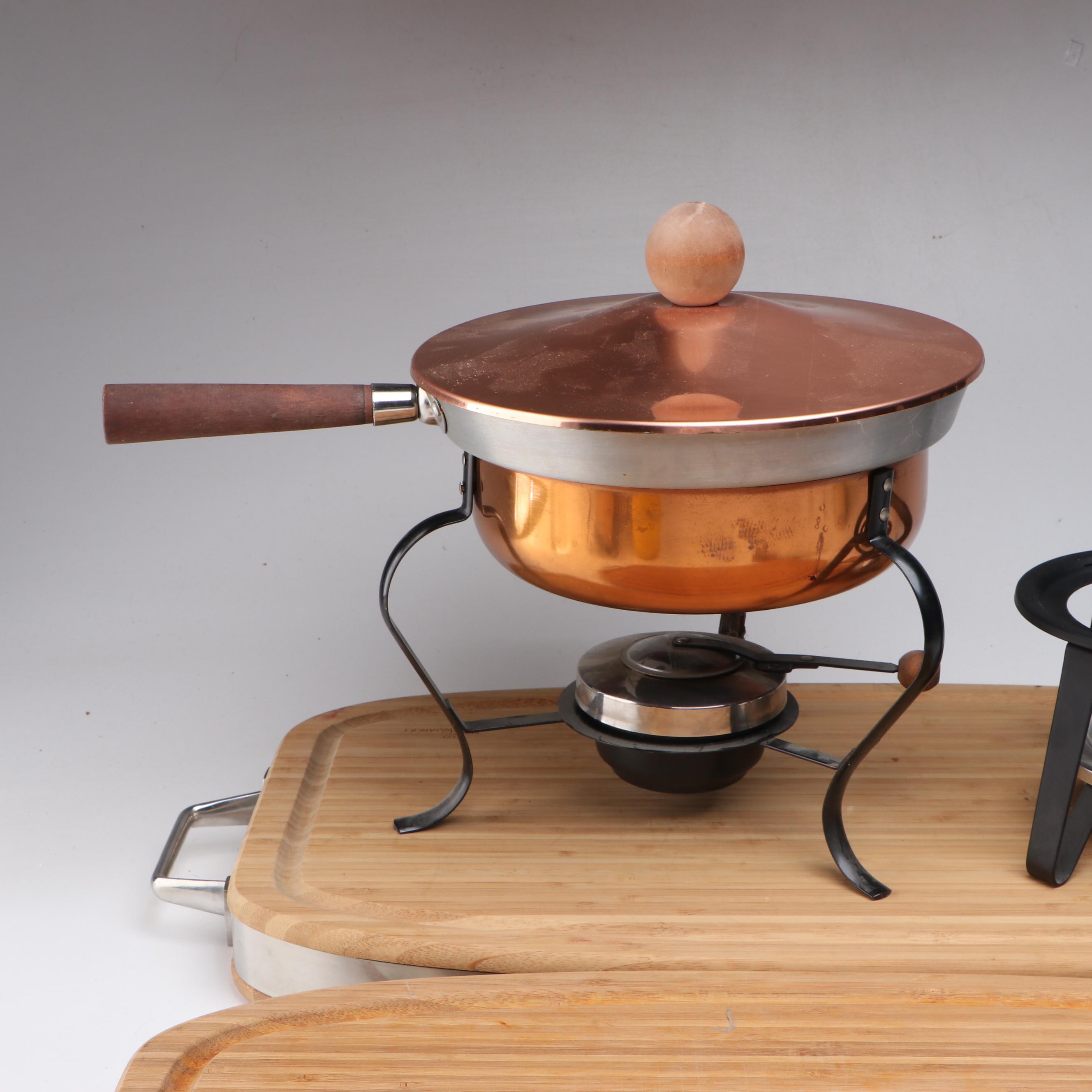 Copco Stainless Steel and Wooden Handled Knives with Cutting Boards and More