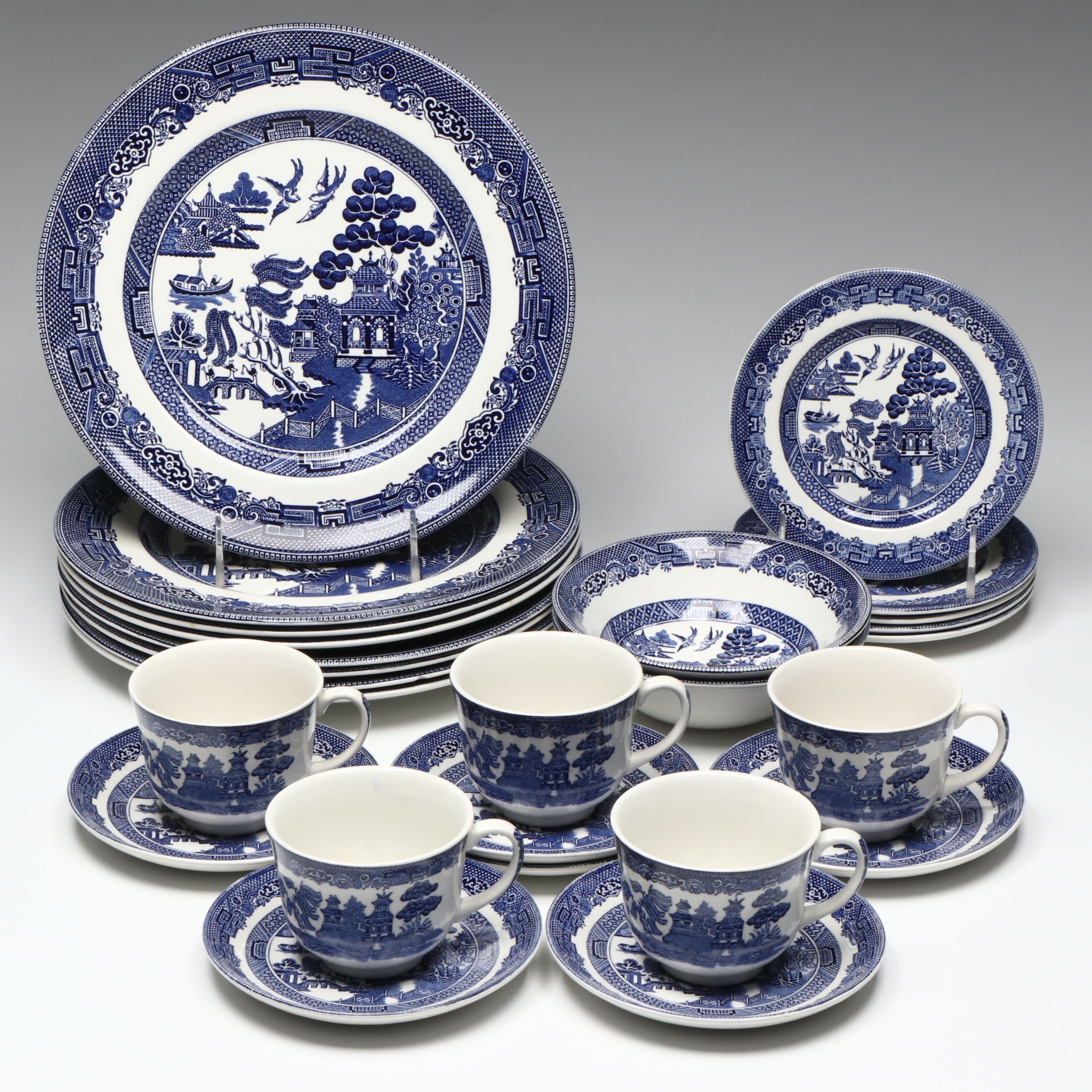 Johnson Brothers "Willow" Blue and White Dinnerware, 1940–2003
