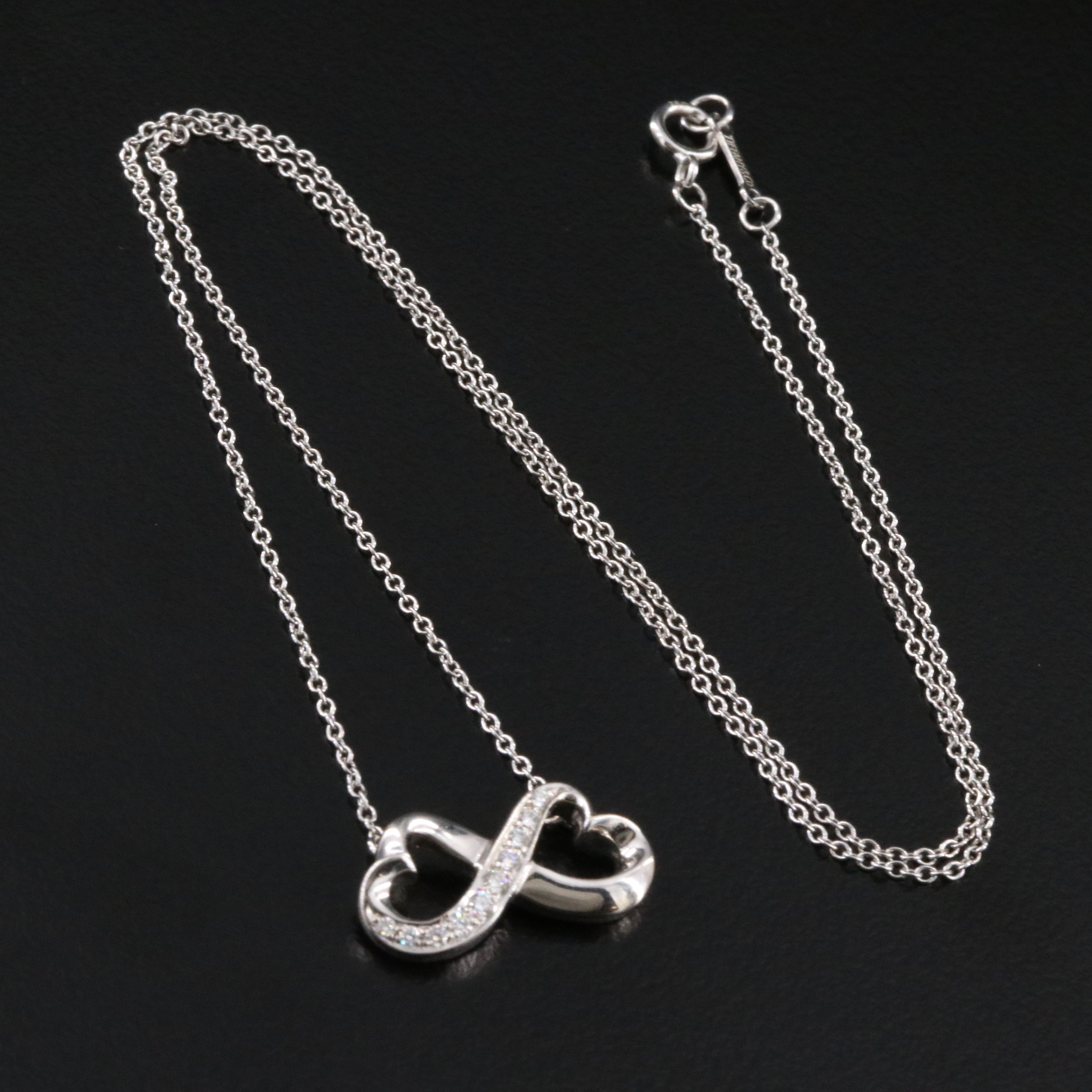 Paloma Picasso for Tiffany & Co. 18K Diamond Double Loving Heart Necklace