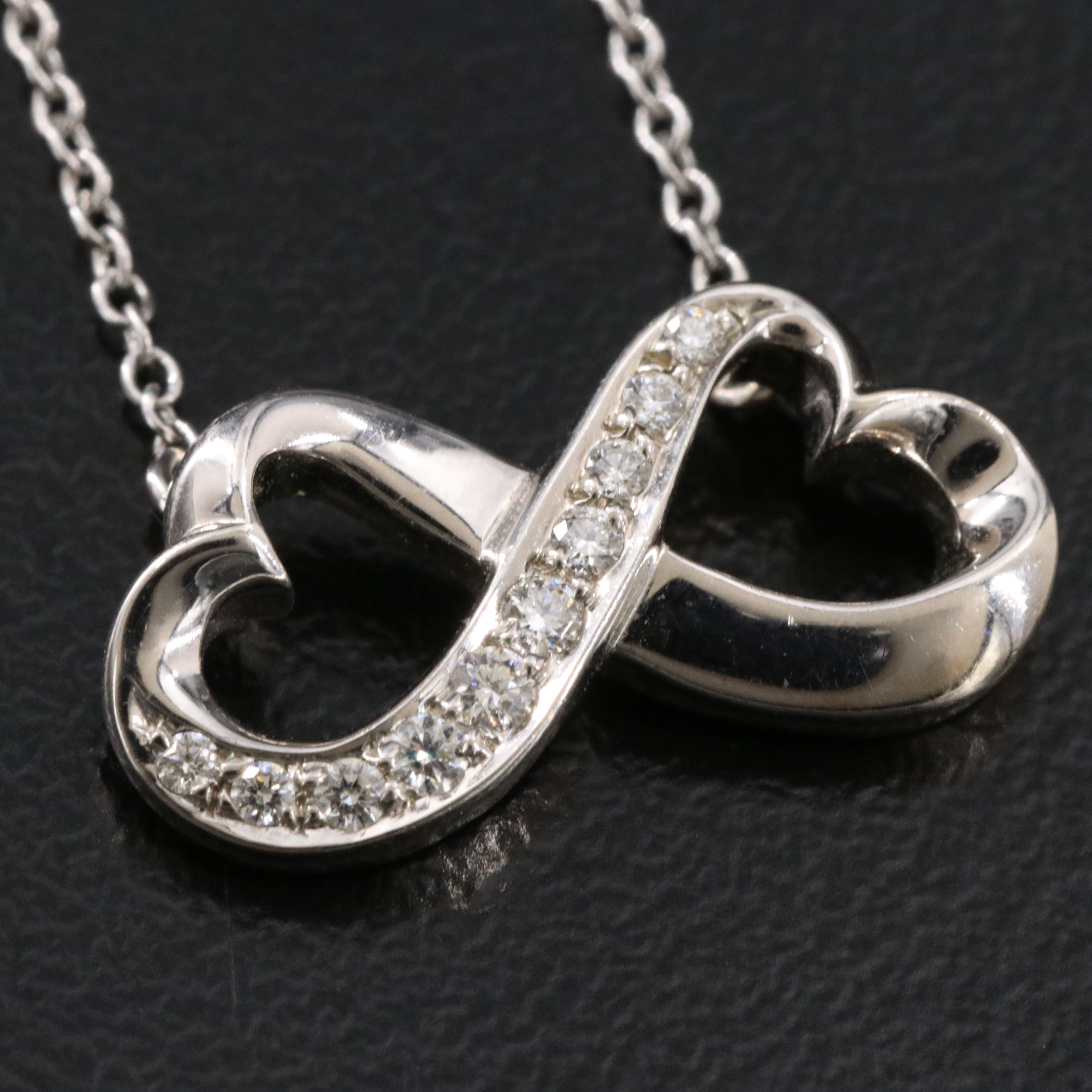 Paloma Picasso for Tiffany & Co. 18K Diamond Double Loving Heart Necklace