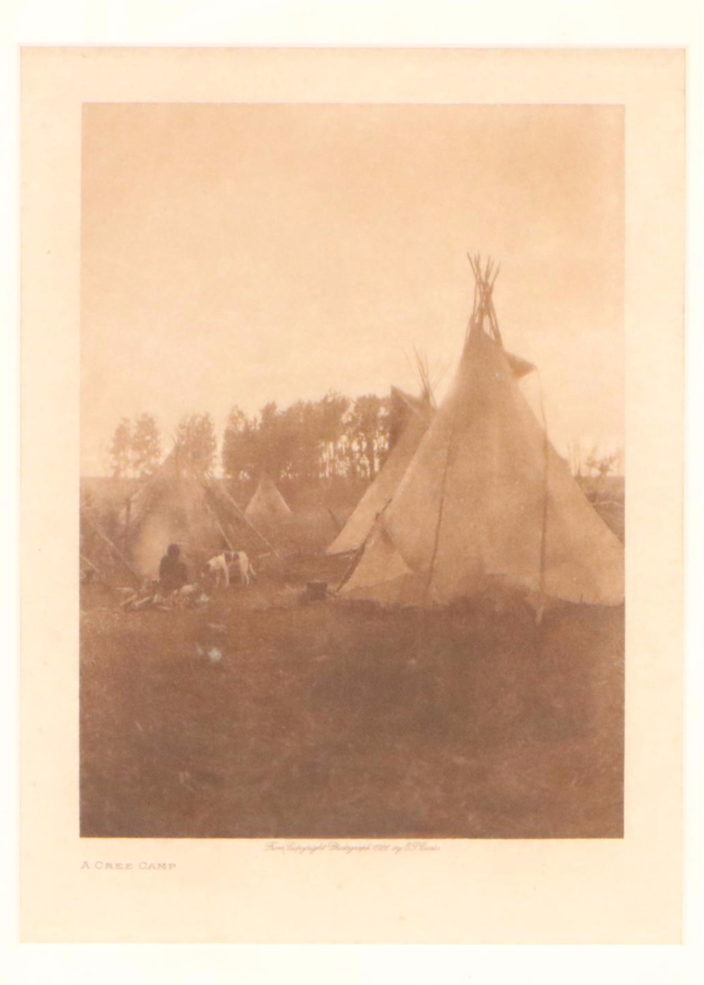Edward S. Curtis Photogravure "A Cree Camp," 1926