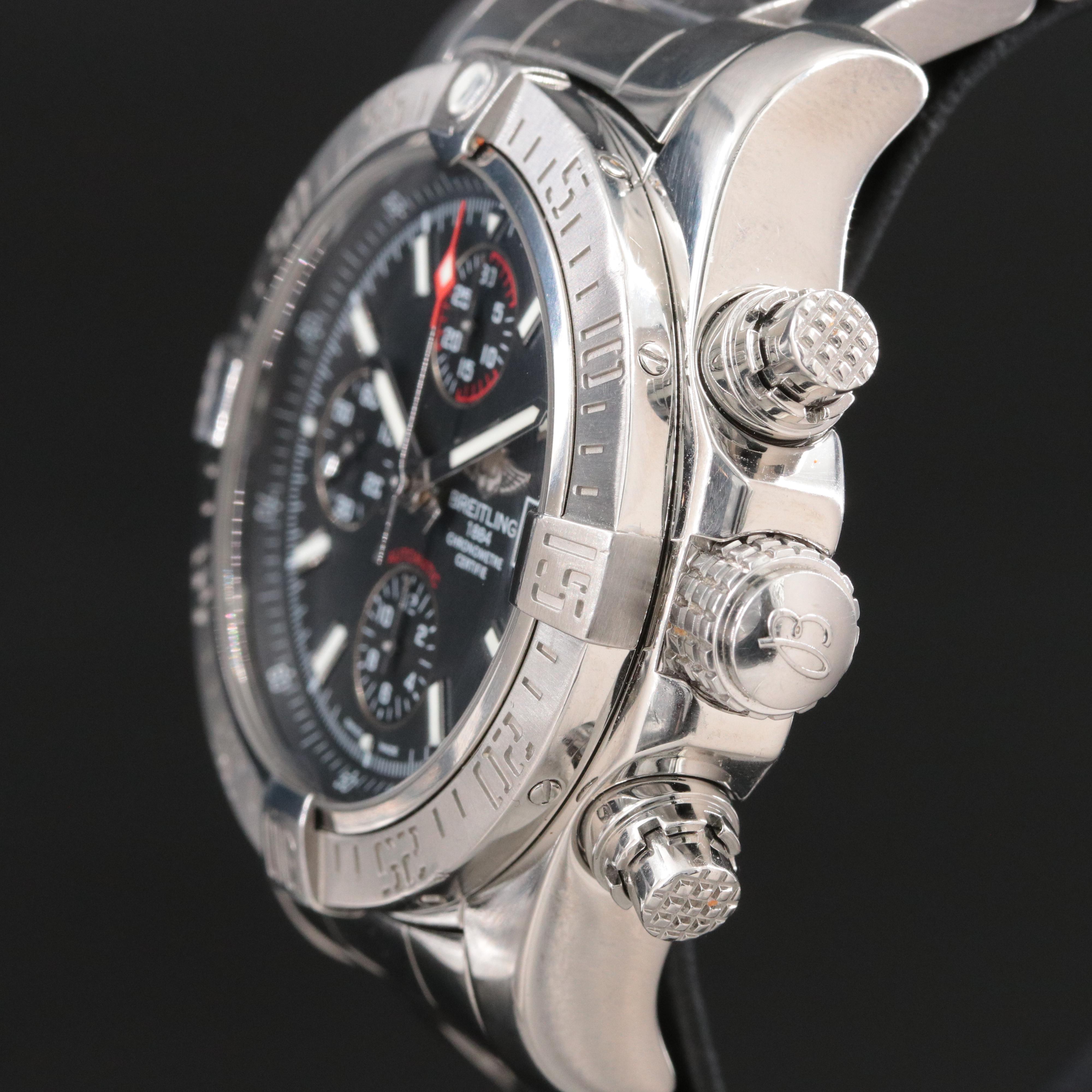 Breitling Avenger II Black Dial Steel Chronograph Automatic Watch A13381