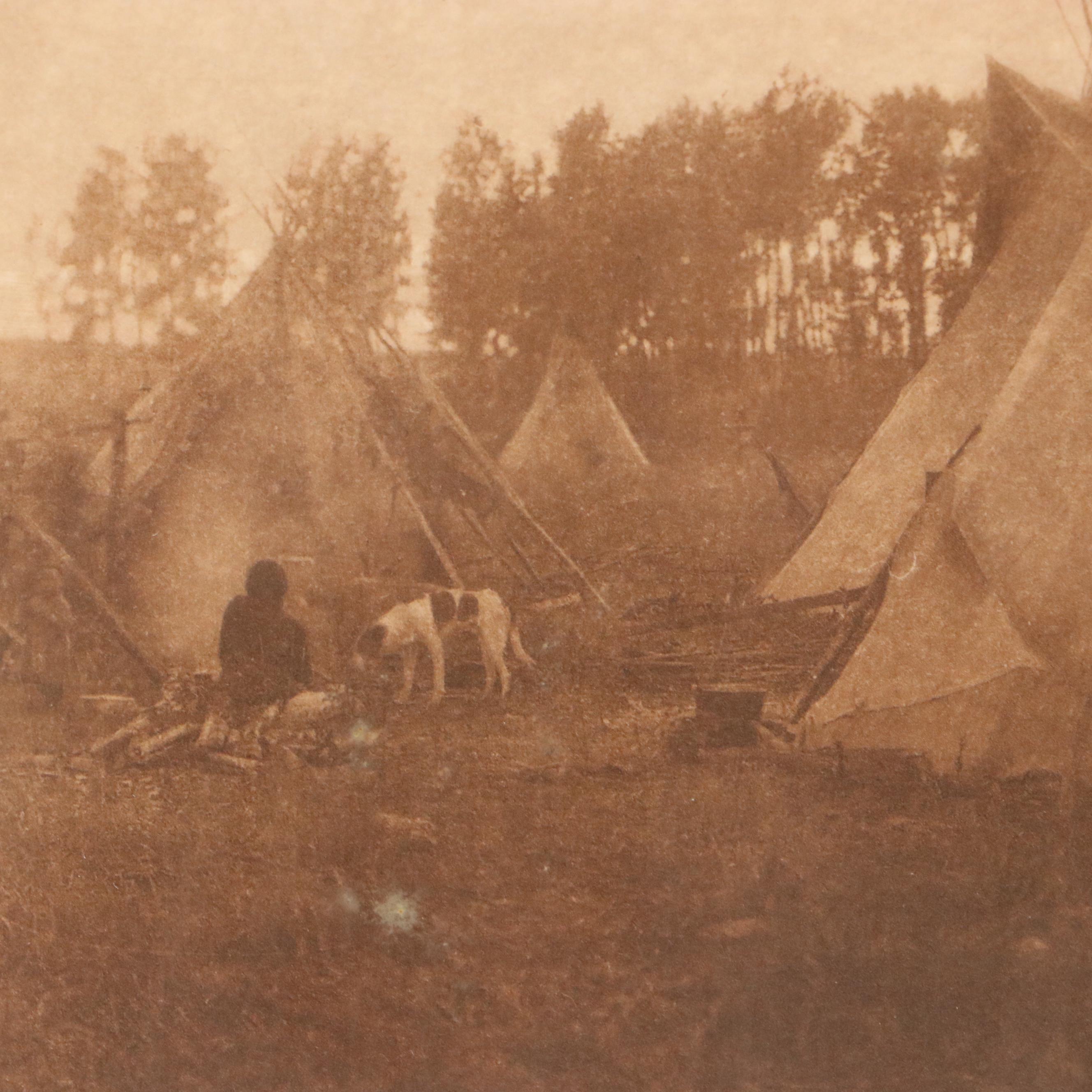 Edward S. Curtis Photogravure "A Cree Camp," 1926