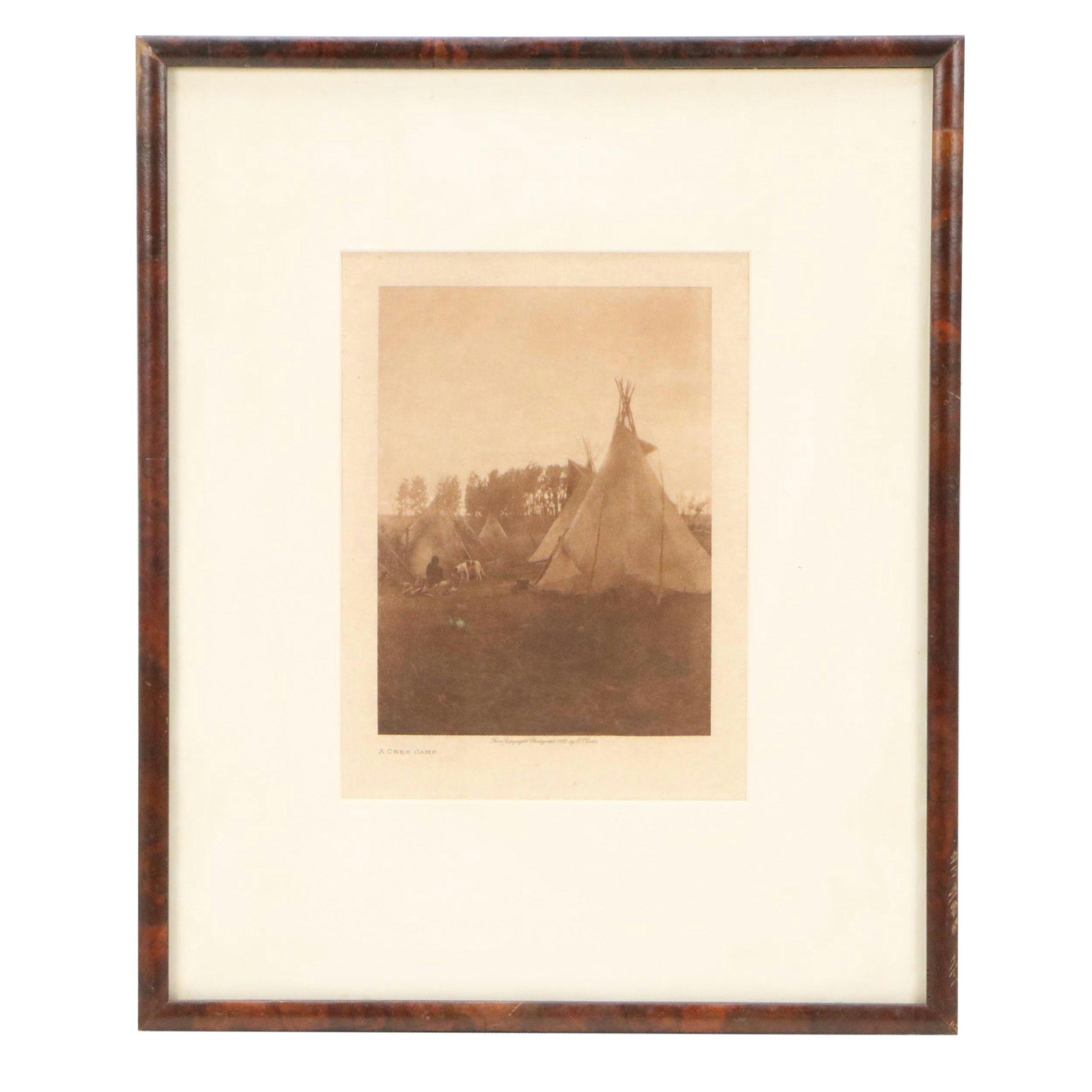 Edward S. Curtis Photogravure "A Cree Camp," 1926