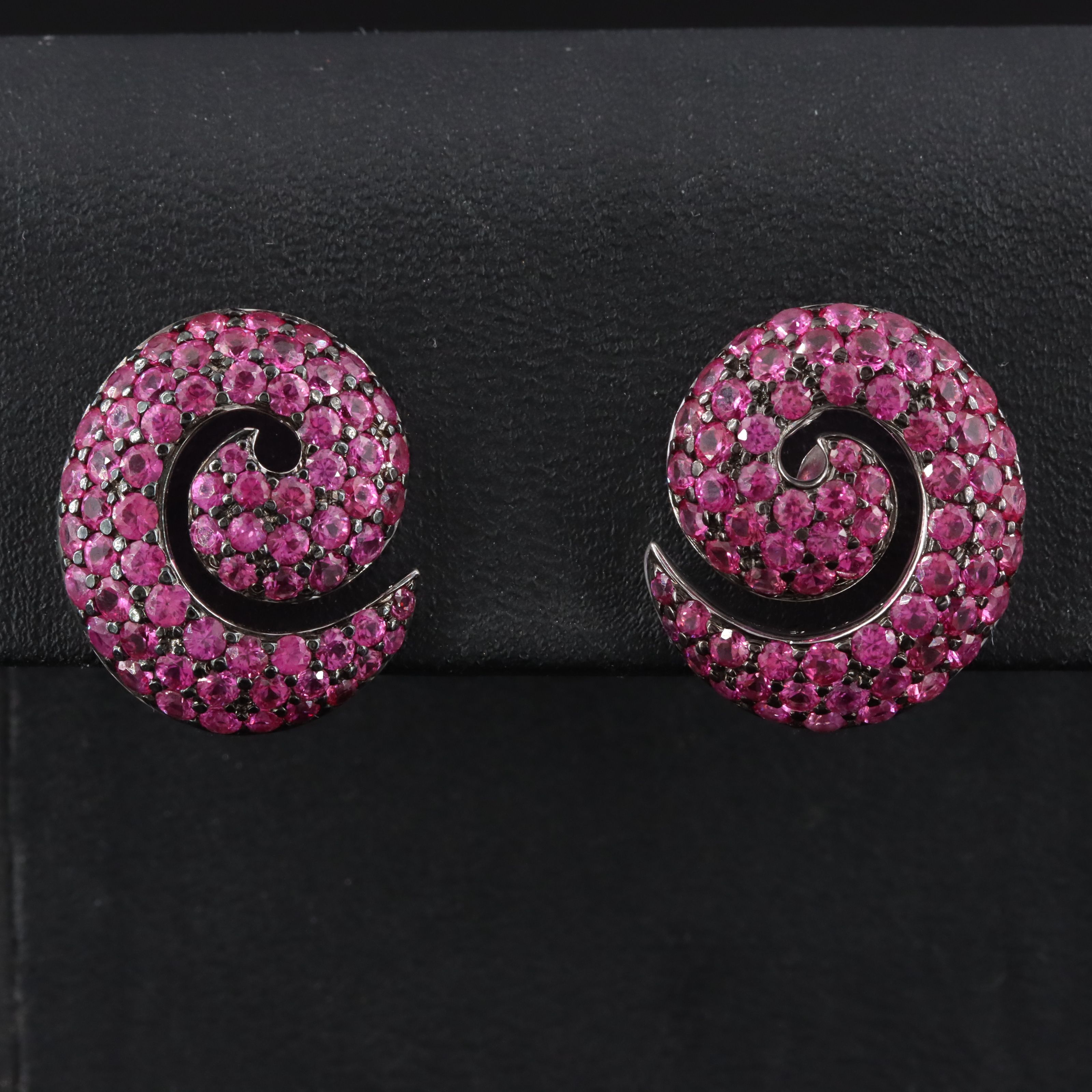 Rodney Rayner 14K and 18K Spiral Ruby Earrings