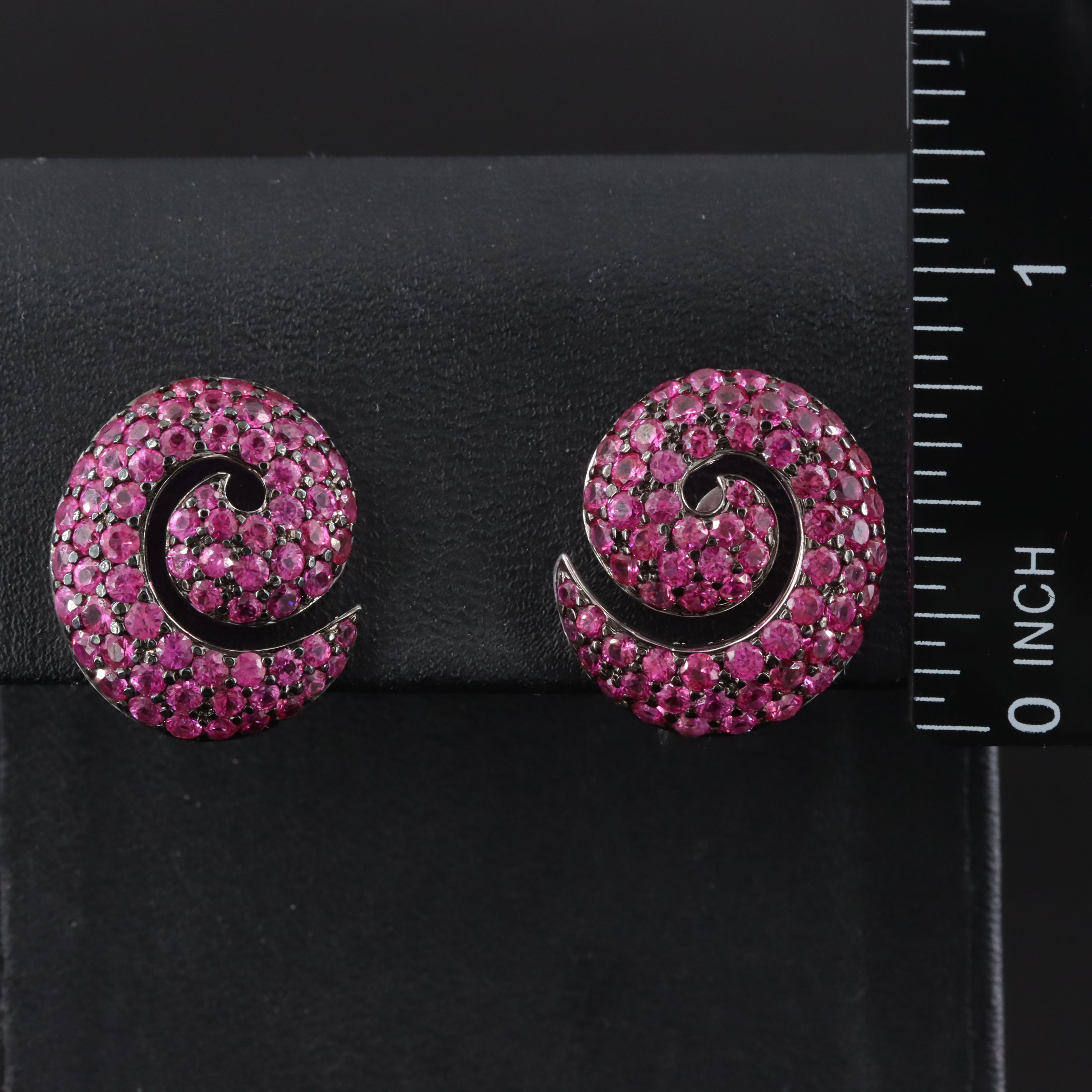 Rodney Rayner 14K and 18K Spiral Ruby Earrings