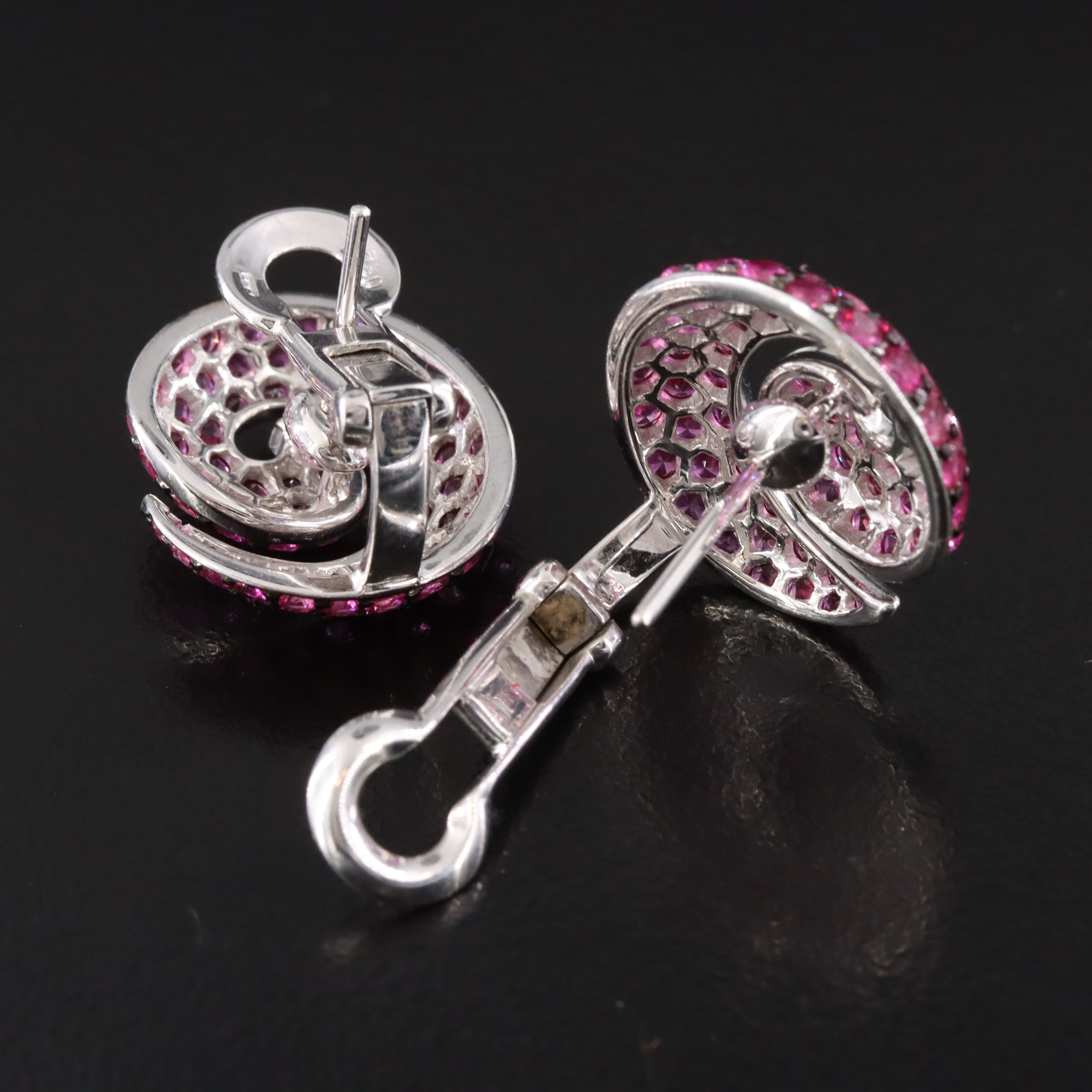 Rodney Rayner 14K and 18K Spiral Ruby Earrings