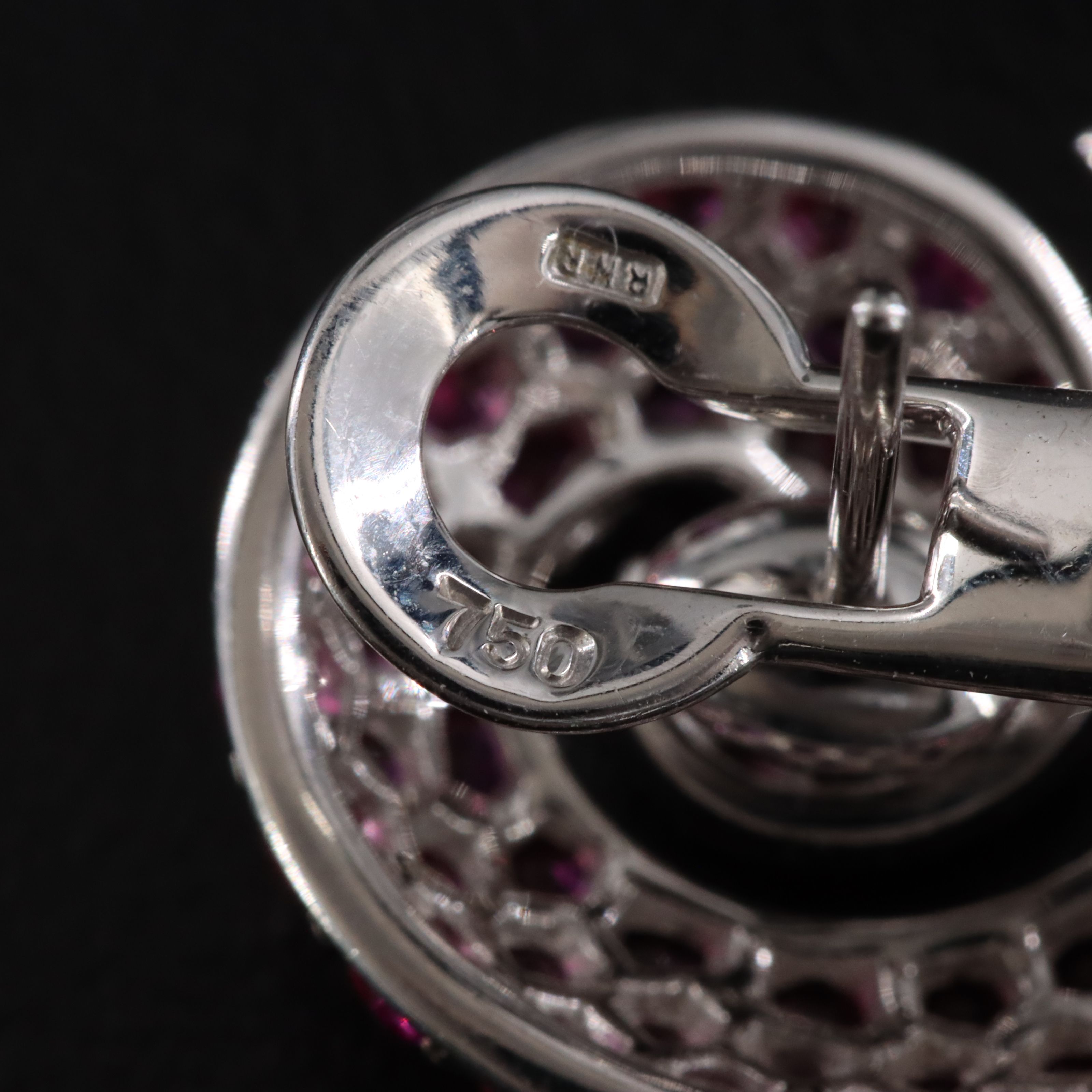 Rodney Rayner 14K and 18K Spiral Ruby Earrings