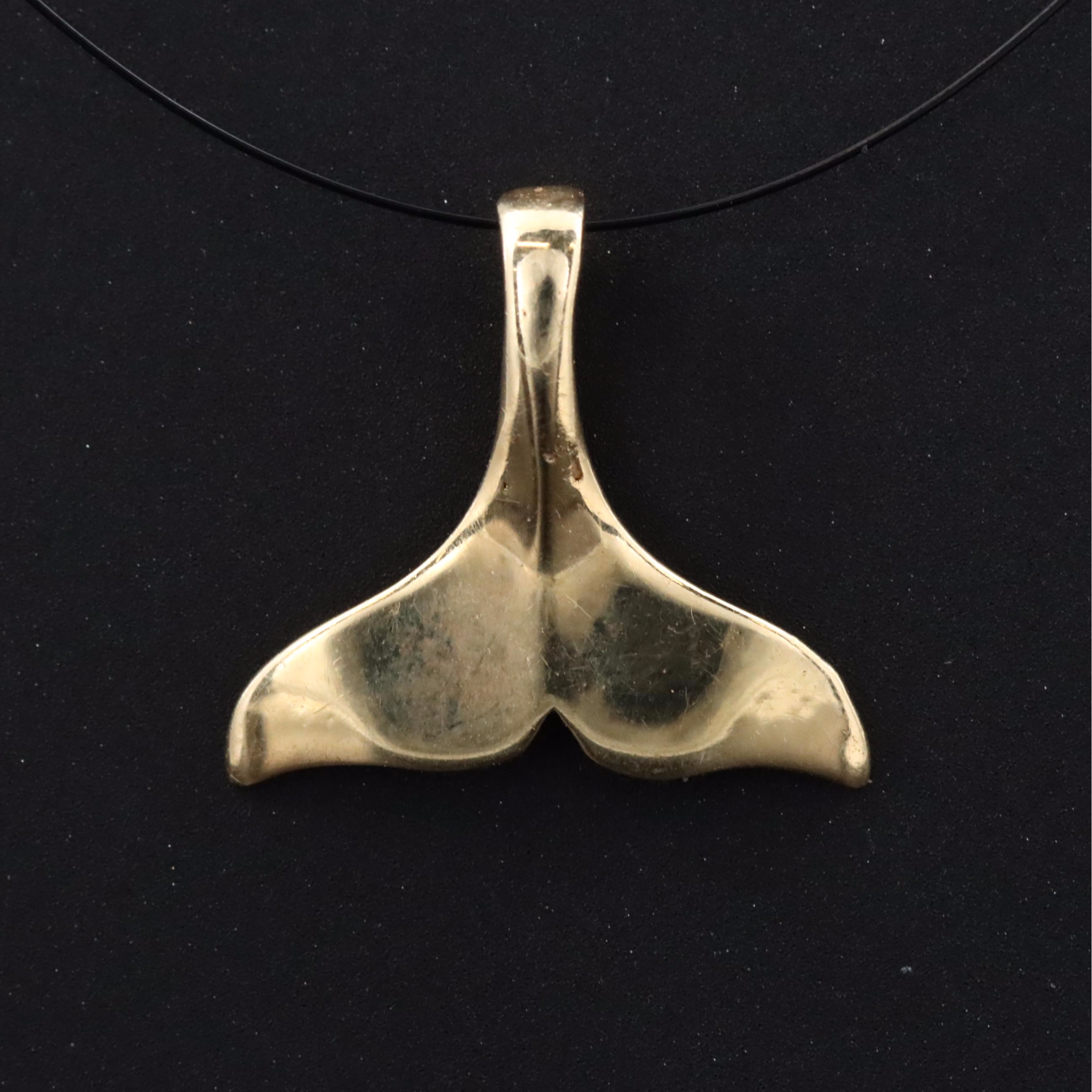 14K Whale Tail Pendant