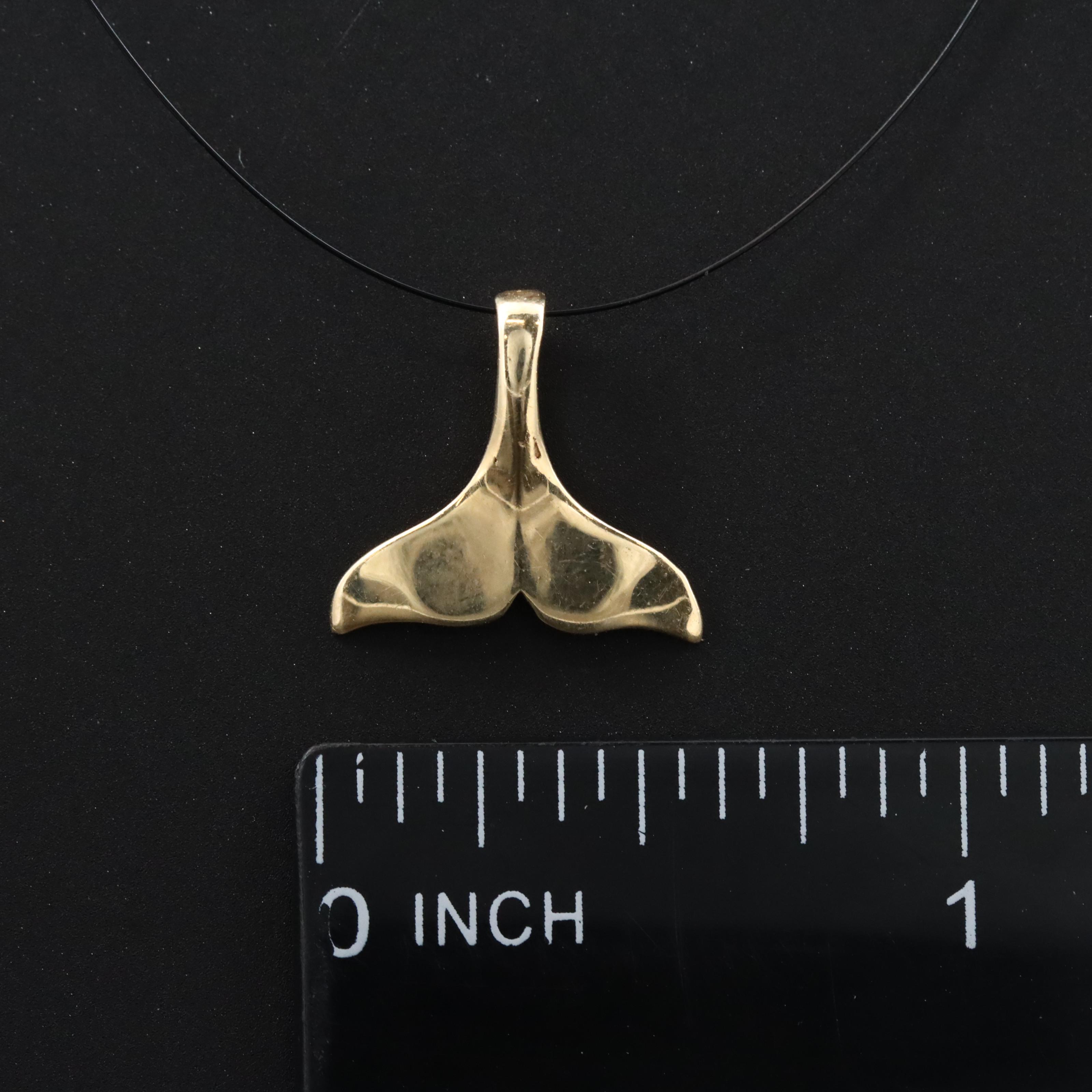 14K Whale Tail Pendant
