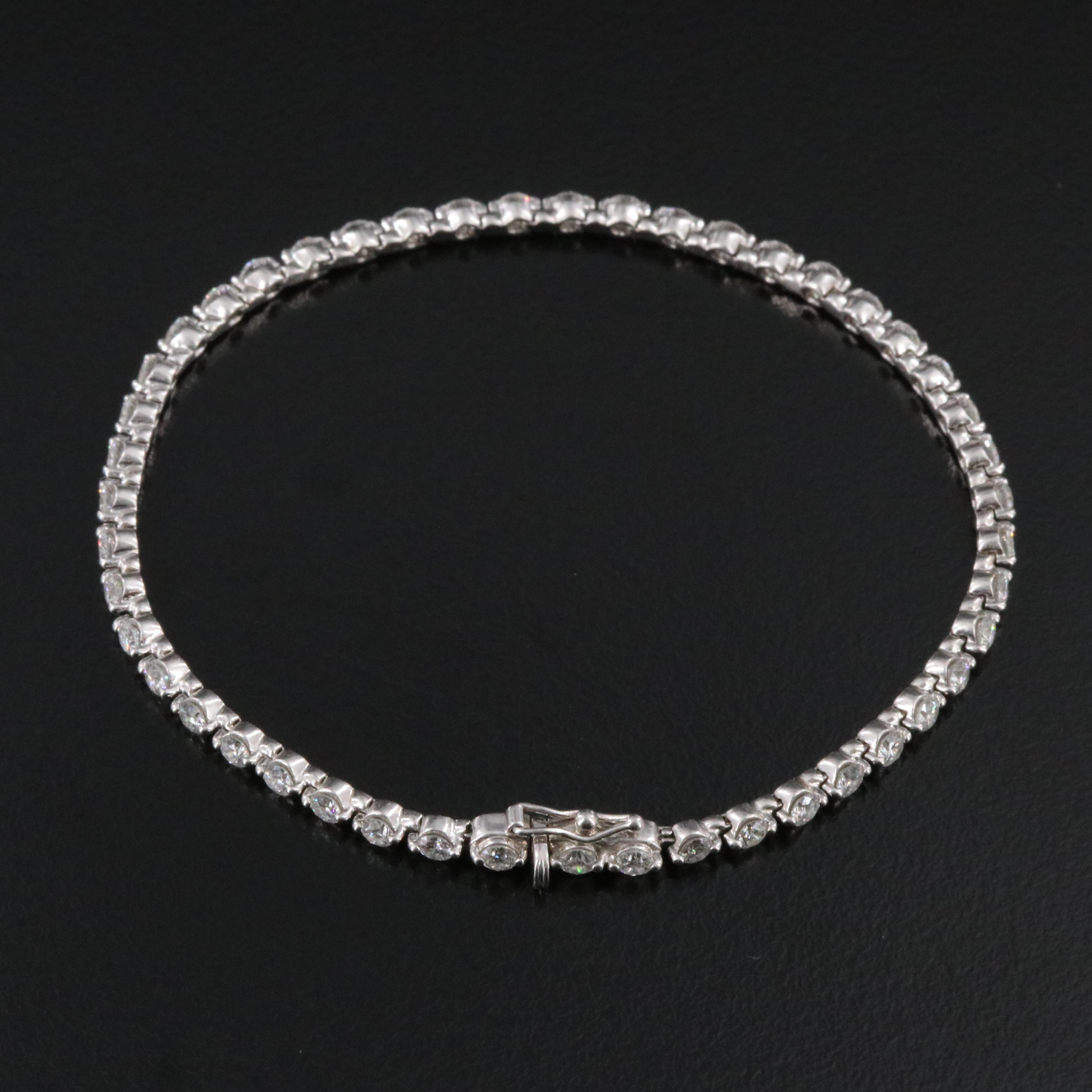 Platinum 3.05 CTW Diamond Line Bracelet