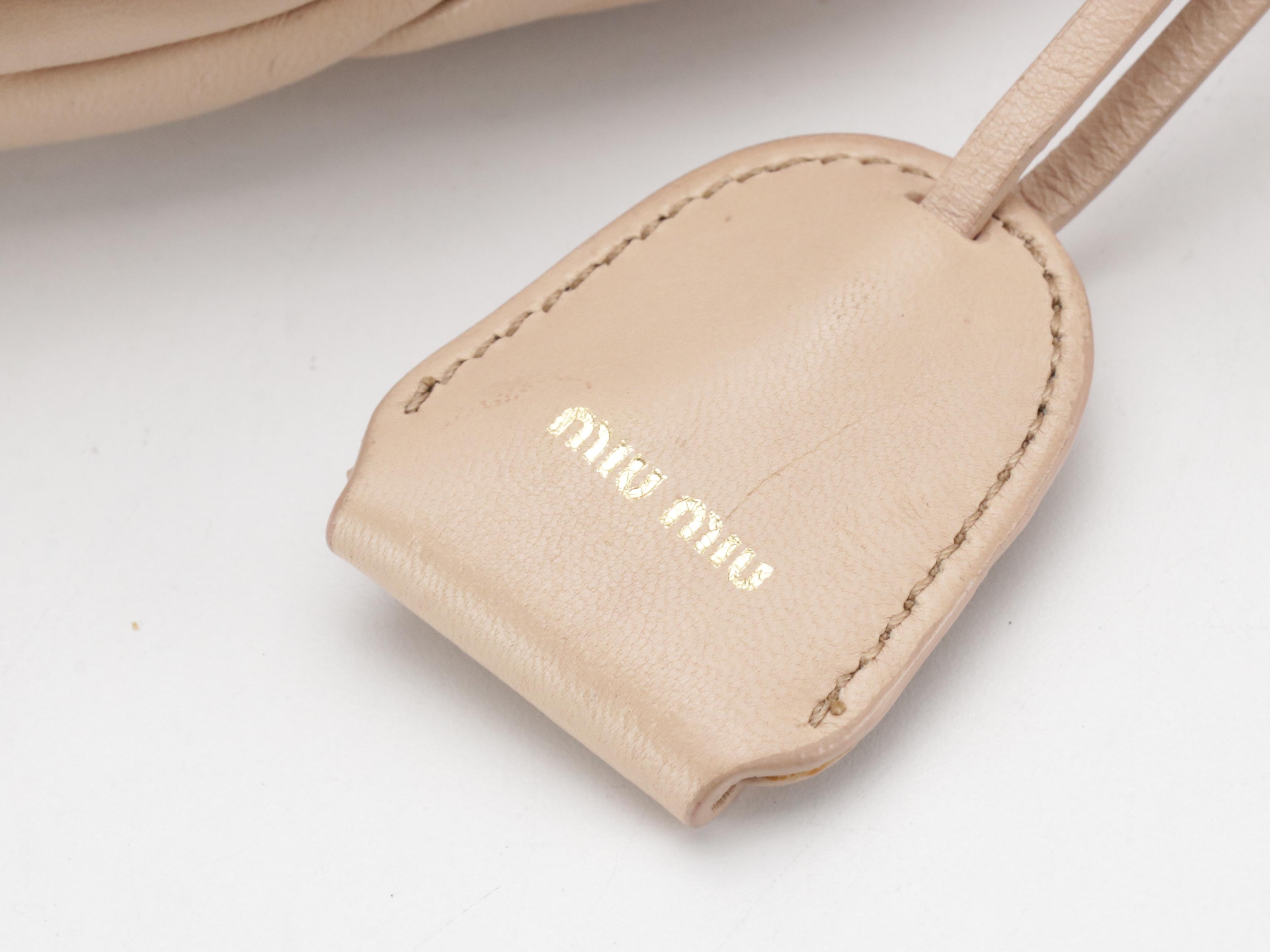 Miu Miu Braided Handle Two-Way Coffer Bag in Pink Nude Matelassé Nappa Leather