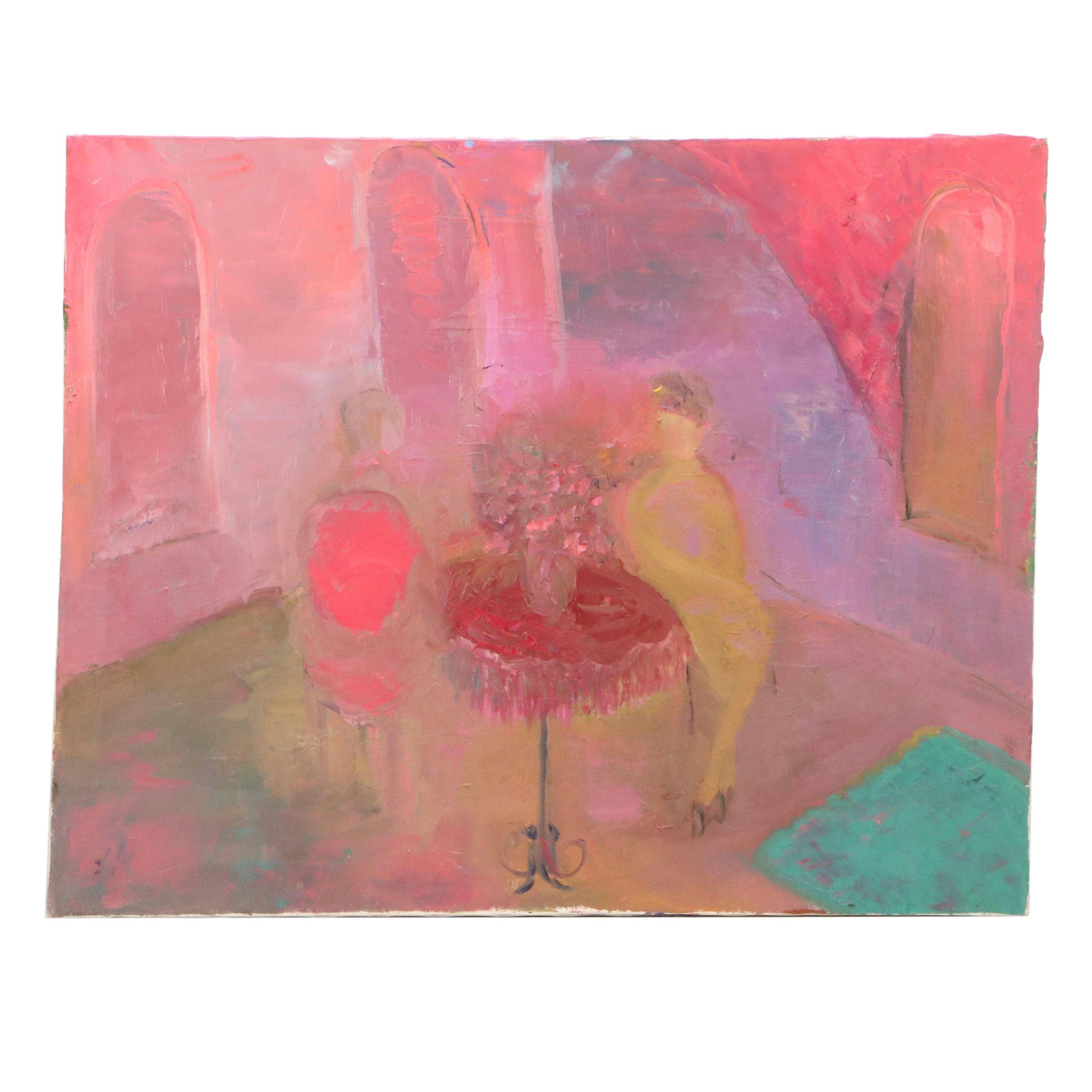 Abstract Interior Scene Oil Painting