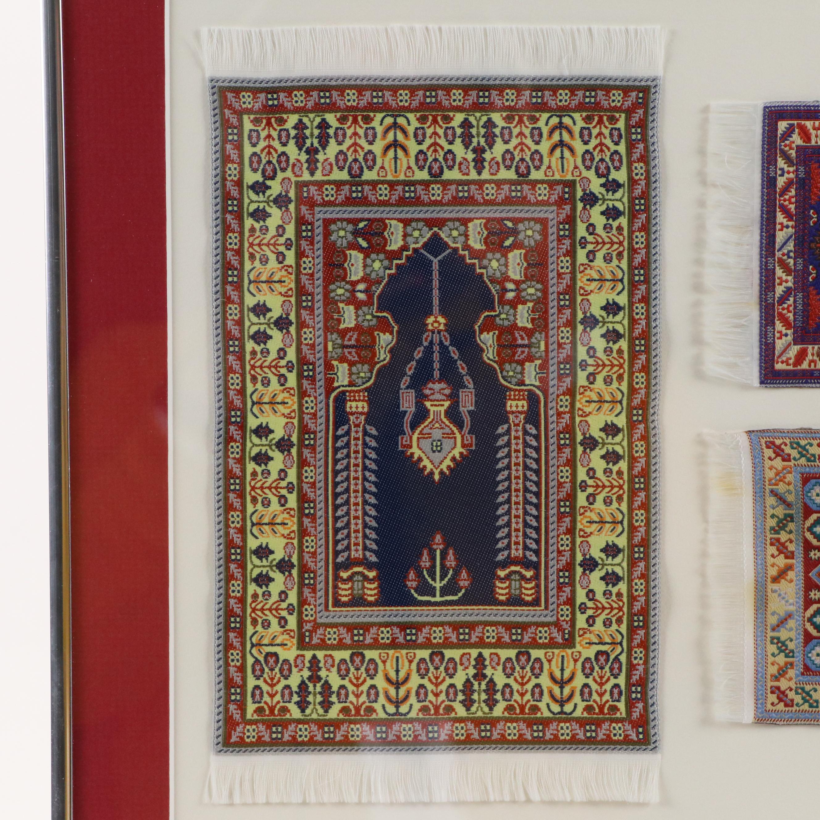 Miniature Handwoven Geometric Wool Turkish Rugs and Carpets