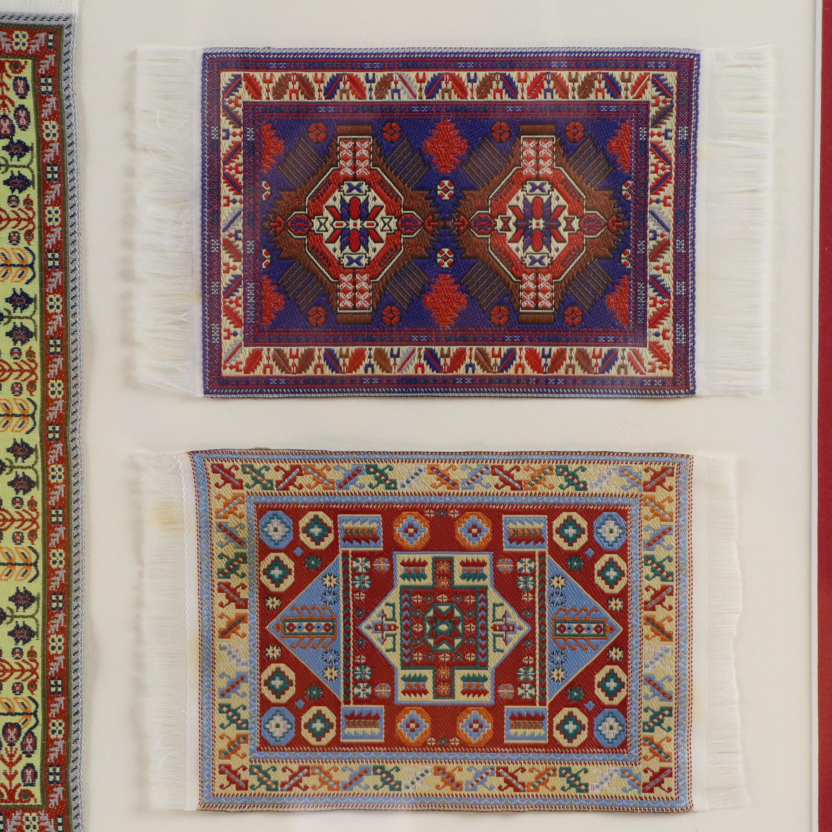 Miniature Handwoven Geometric Wool Turkish Rugs and Carpets