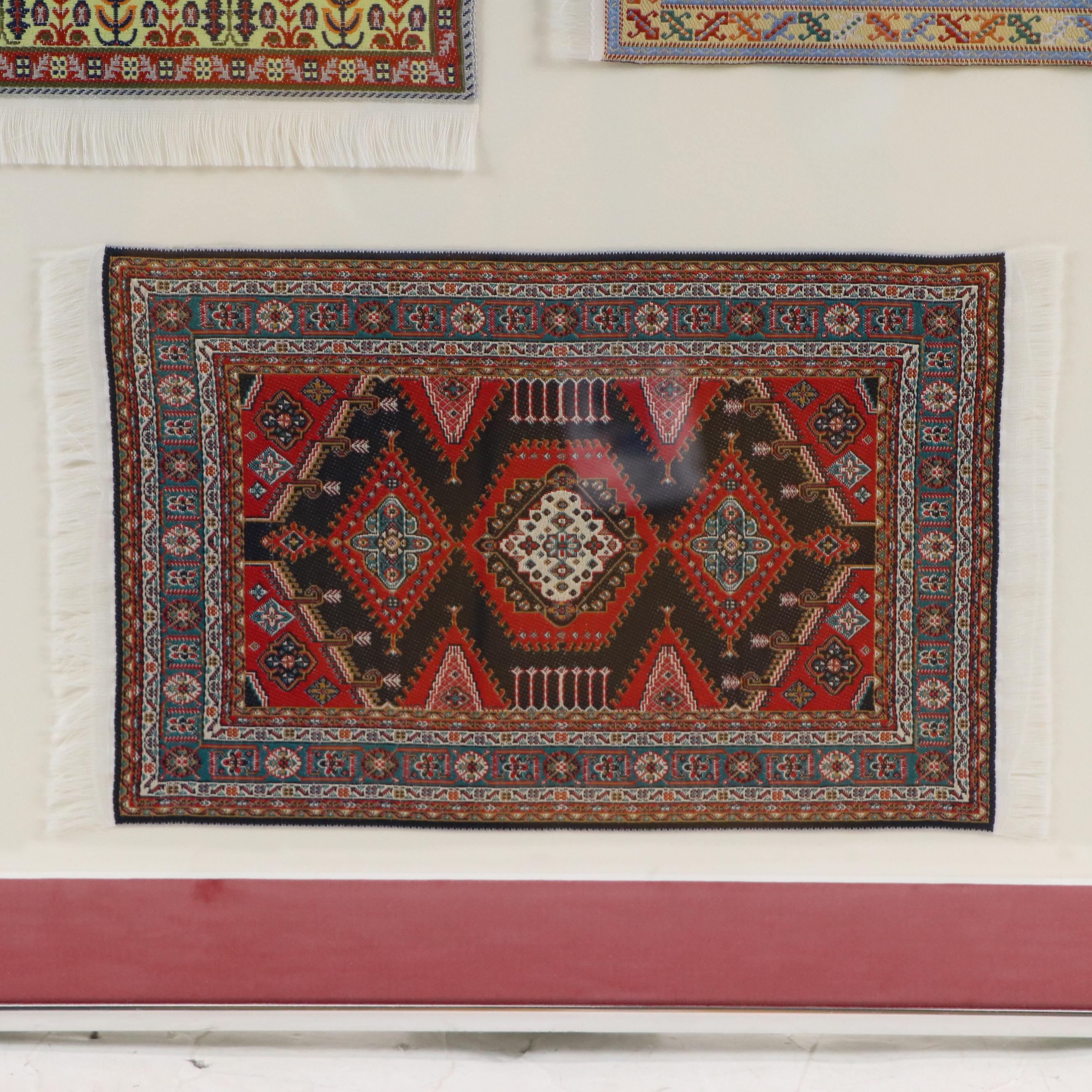 Miniature Handwoven Geometric Wool Turkish Rugs and Carpets