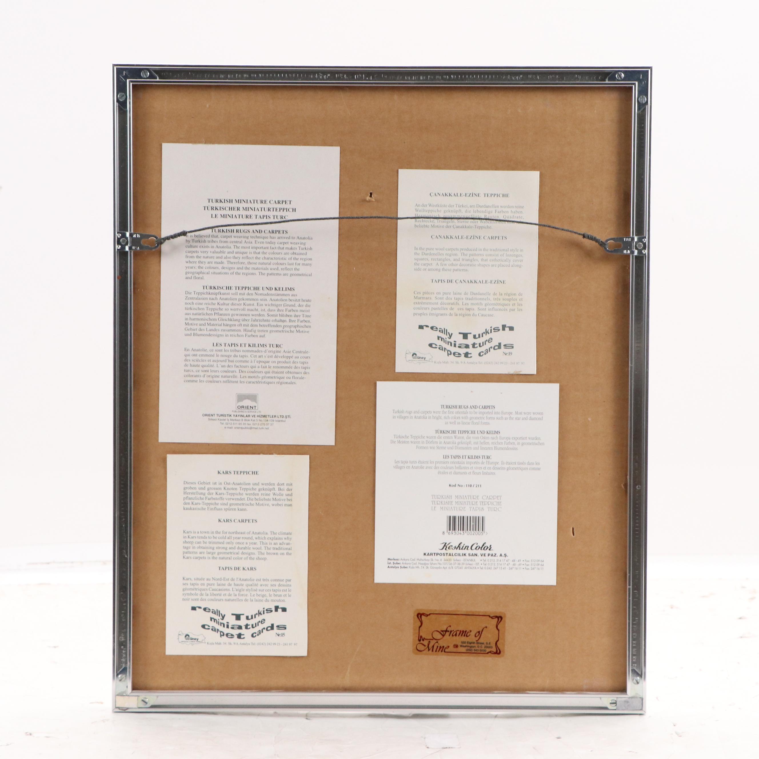 Miniature Handwoven Geometric Wool Turkish Rugs and Carpets