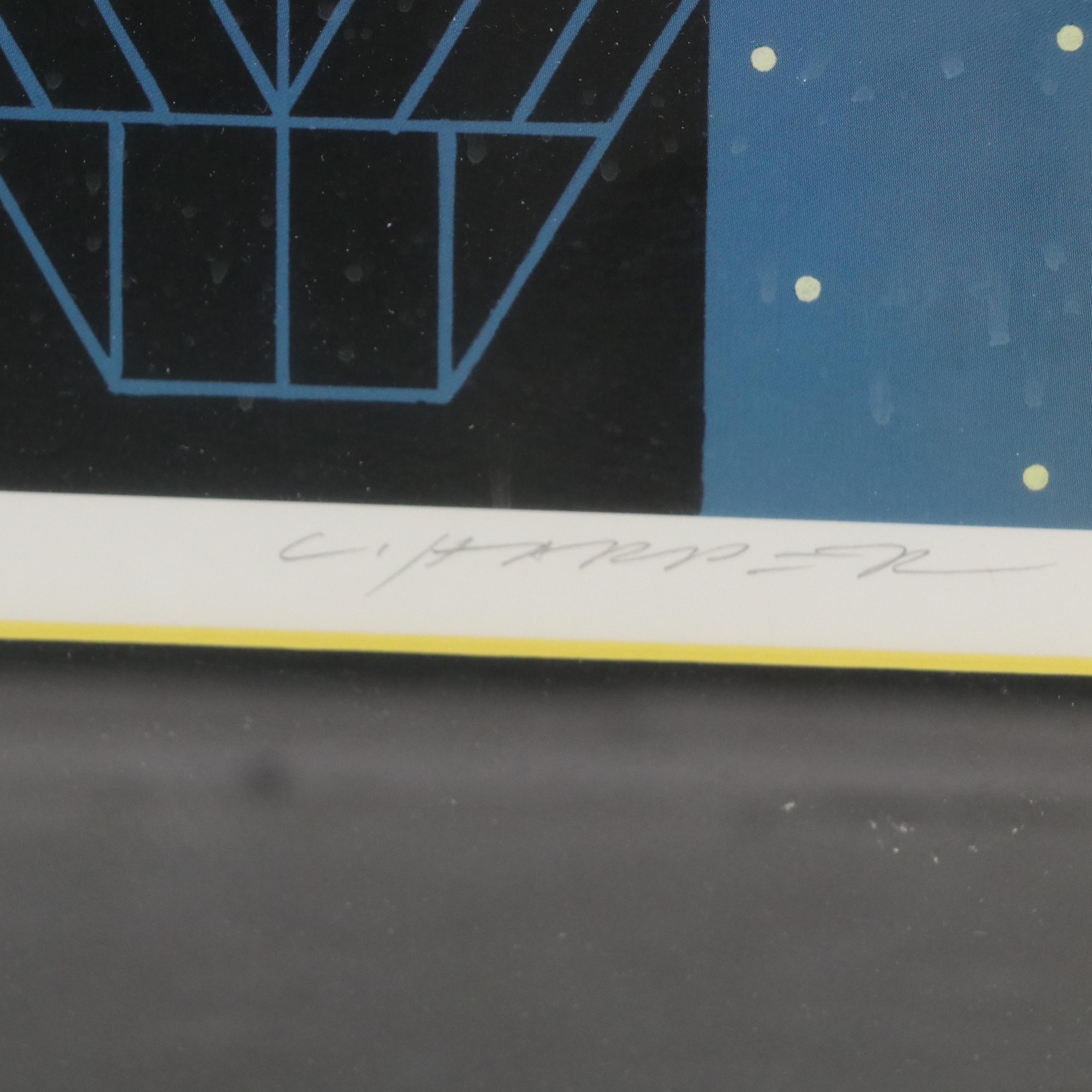 Charley Harper Offset Lithograph "Omniscient Owl"