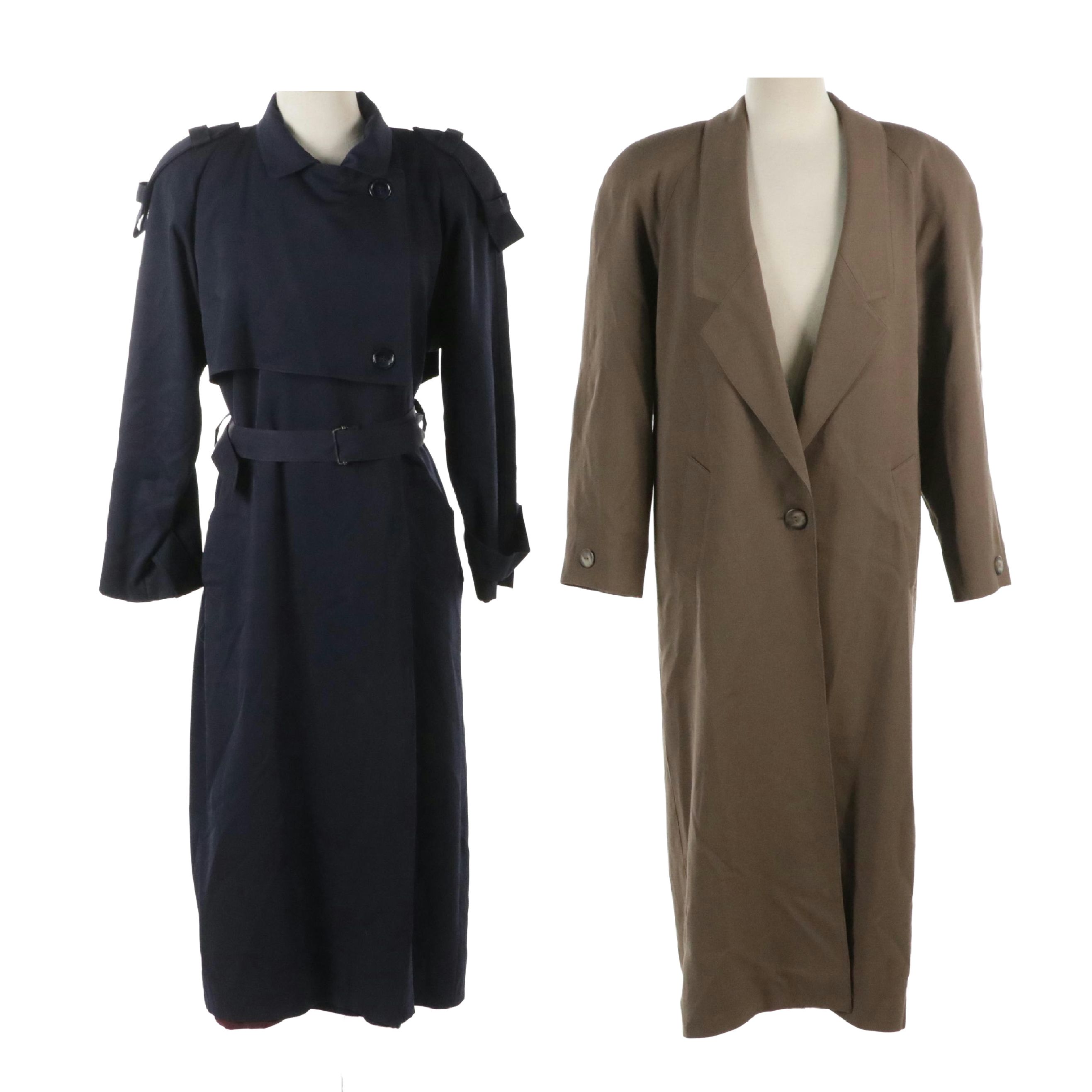 Bloomingdale's Brown Wool Single-Breasted and Steve by Searle Navy Trench Coats