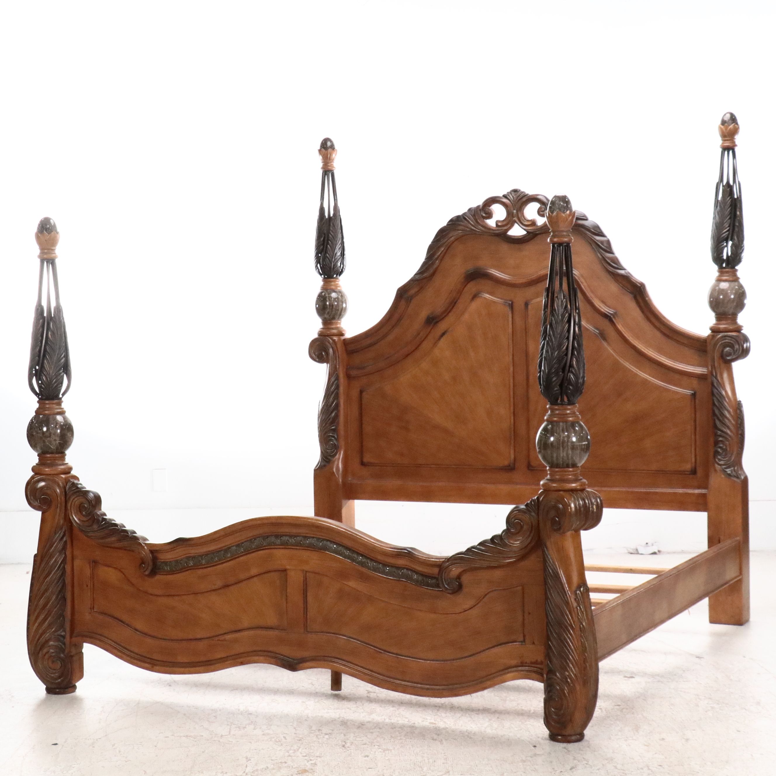 Michael Amini "Eden" King Size Bed Frame in Amaretto Finish