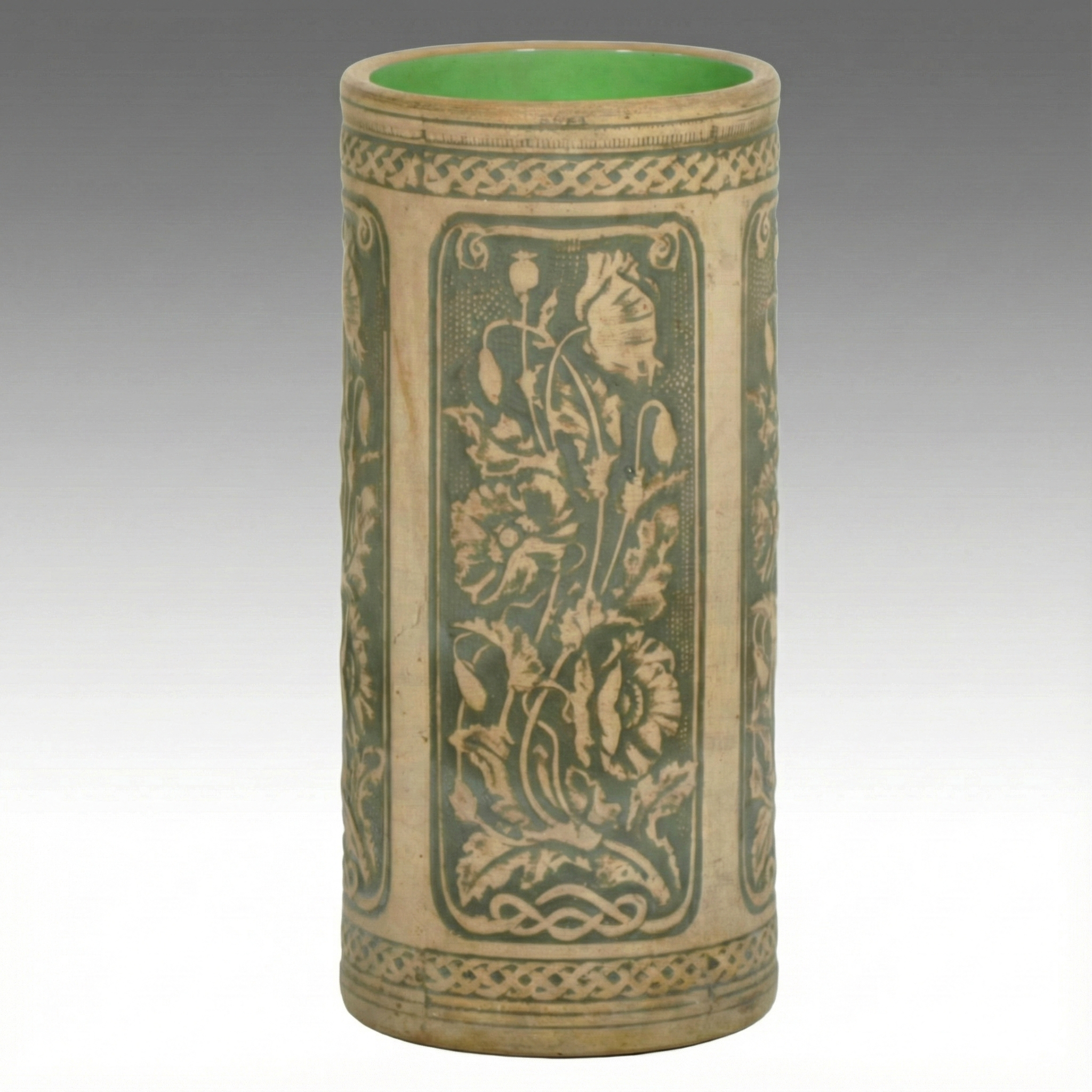 Weller Robinson Ransbottom Stoneware Poppy Motif Umbrella Stand