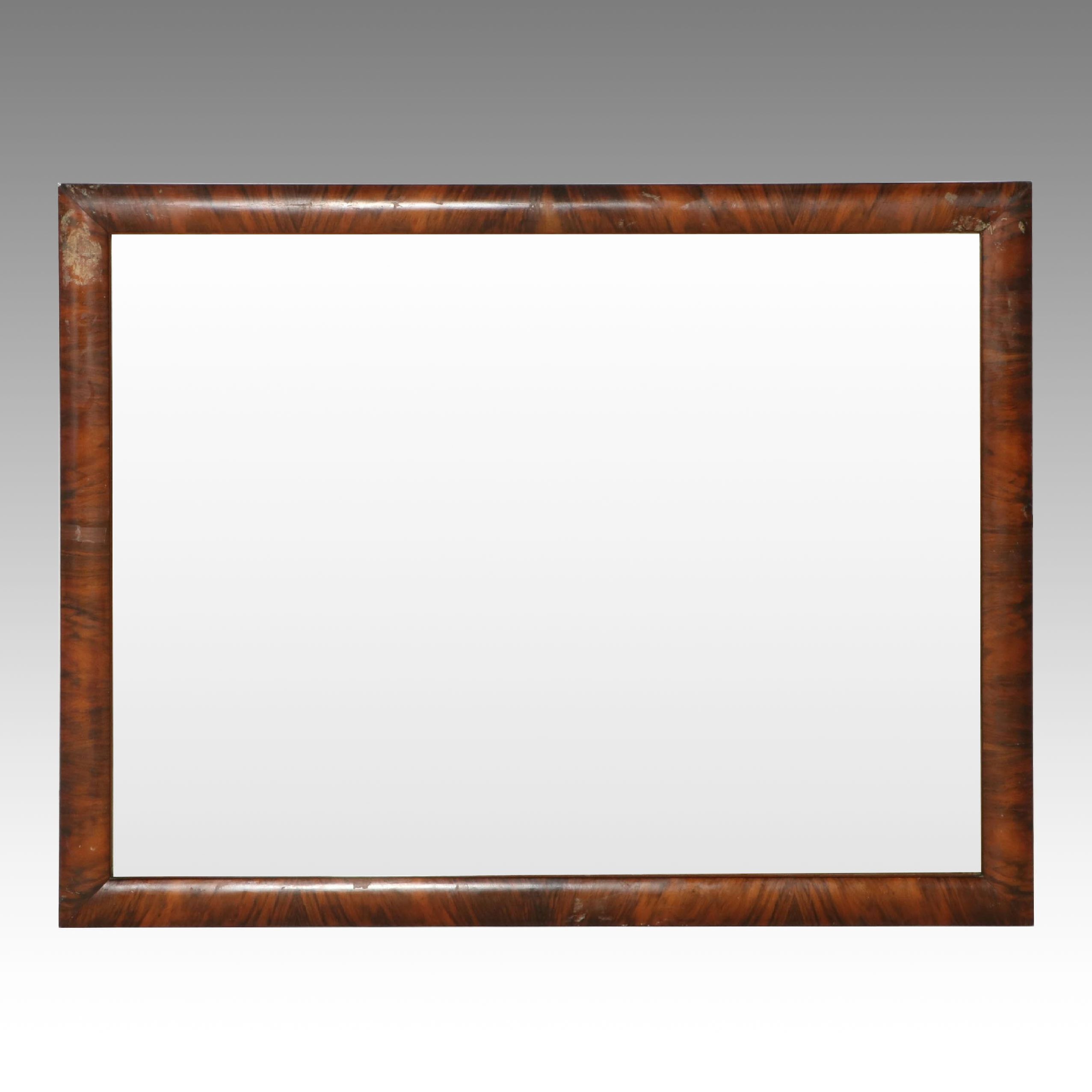 Flame Walnut Veneer Wall Mirror