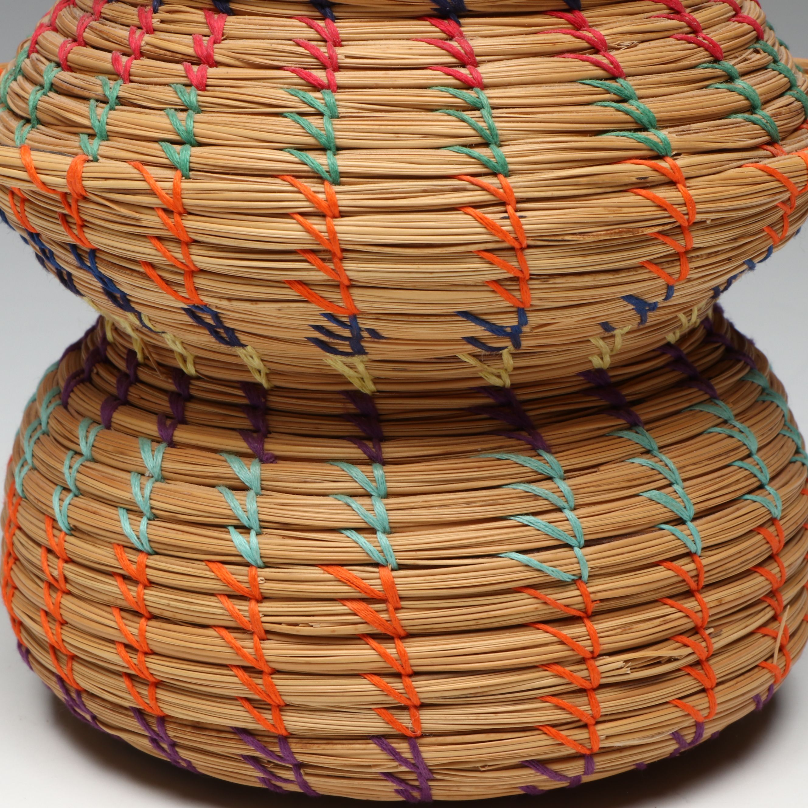 Seminole Tamiami Trail Region Woven Sweetgrass Basket