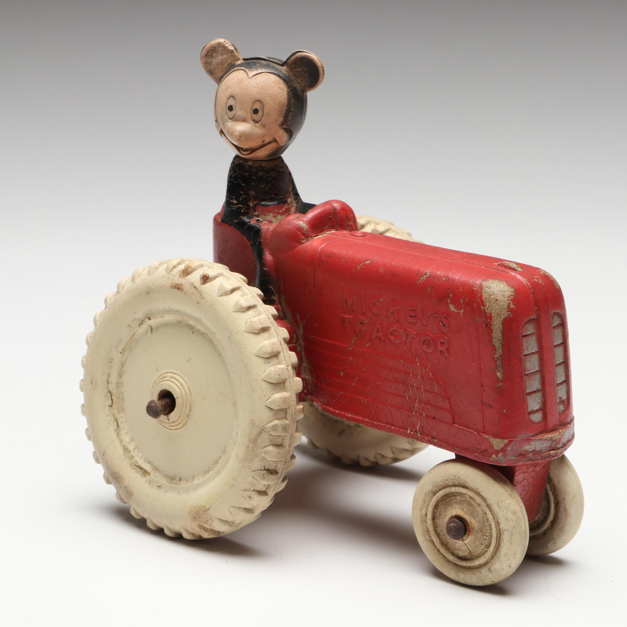Sun Rubber Co. "Mickey's Tractor" Toy, 1930s